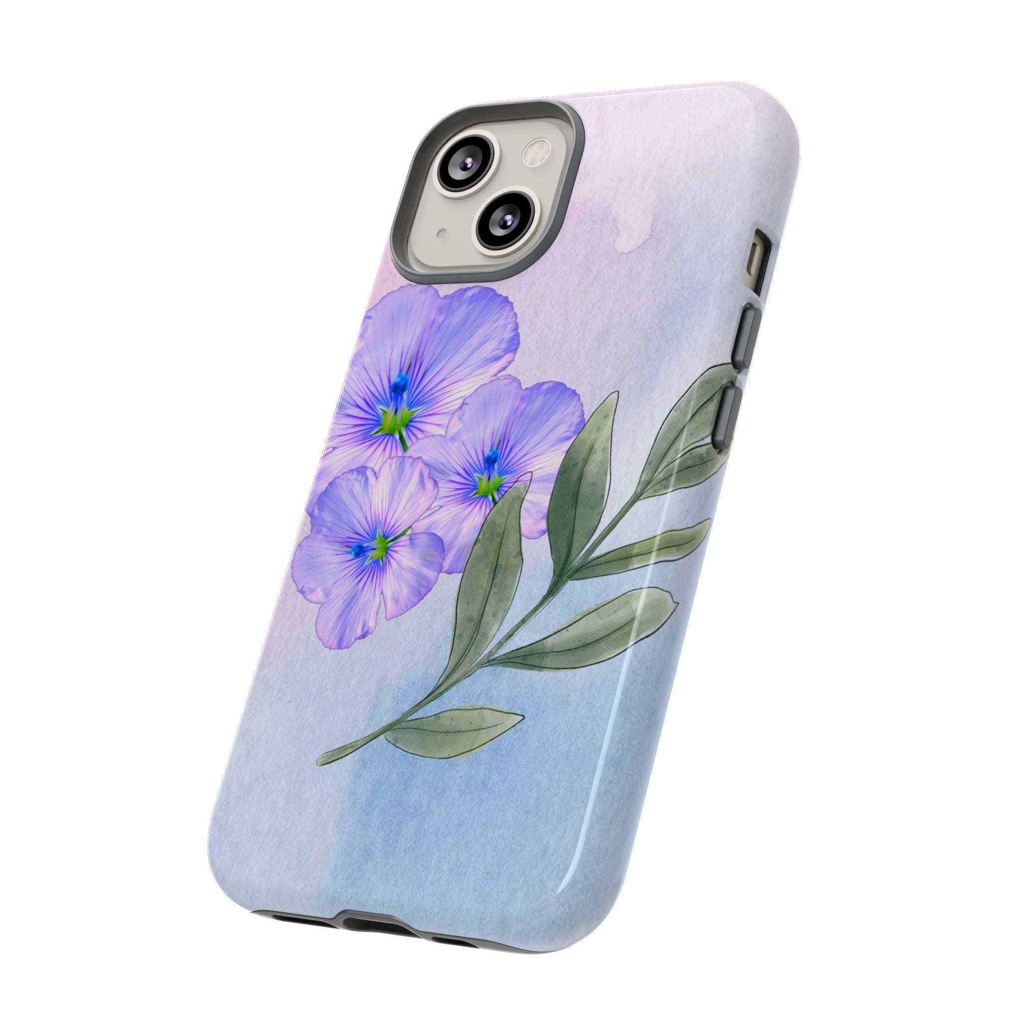 Coque de téléphone aquarelle florale – Bouquet de pétunias violets