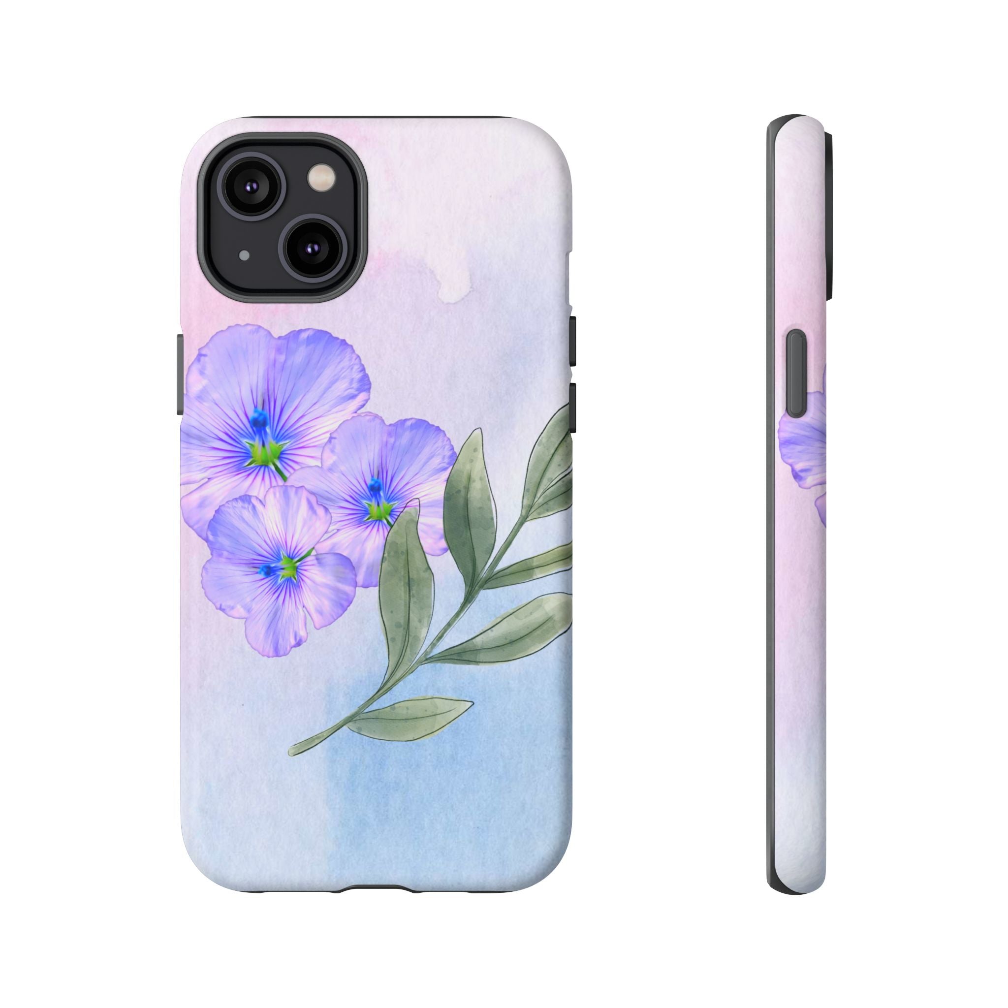 Coque de téléphone aquarelle florale – Bouquet de pétunias violets