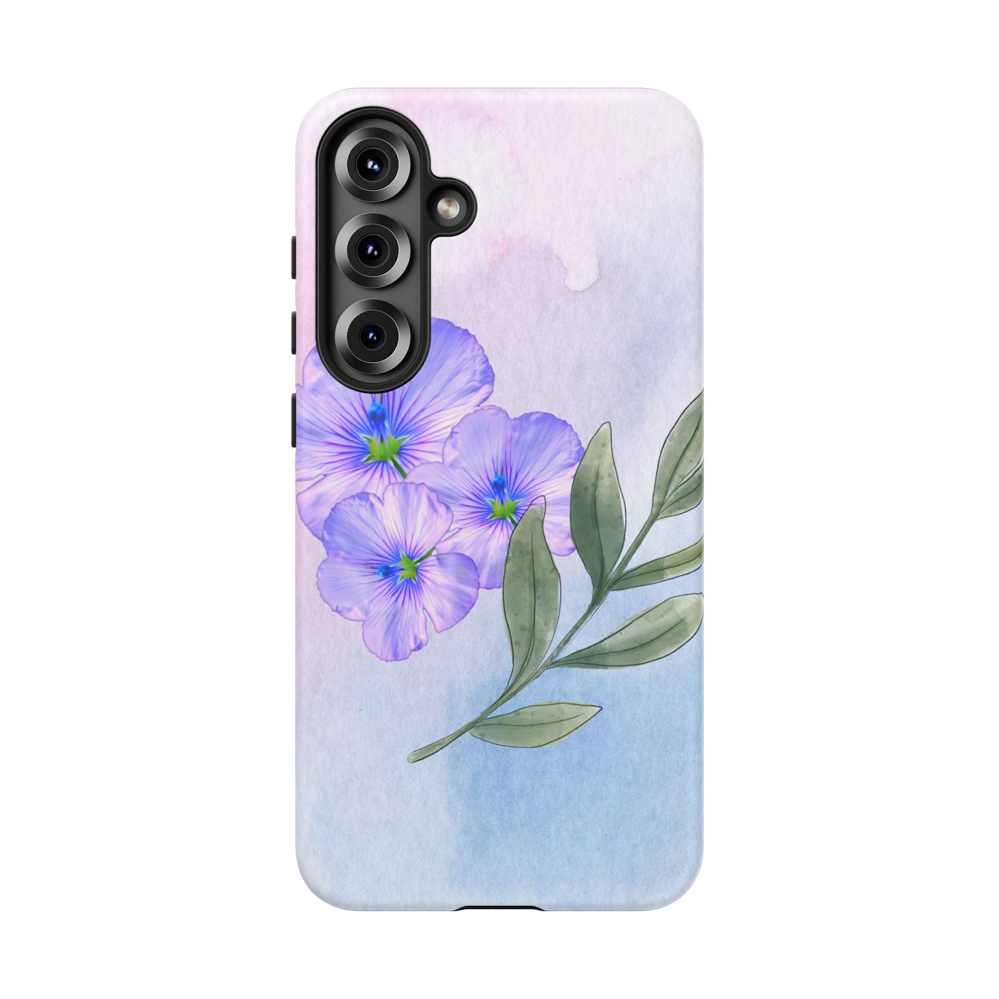 Coque de téléphone aquarelle florale – Bouquet de pétunias violets
