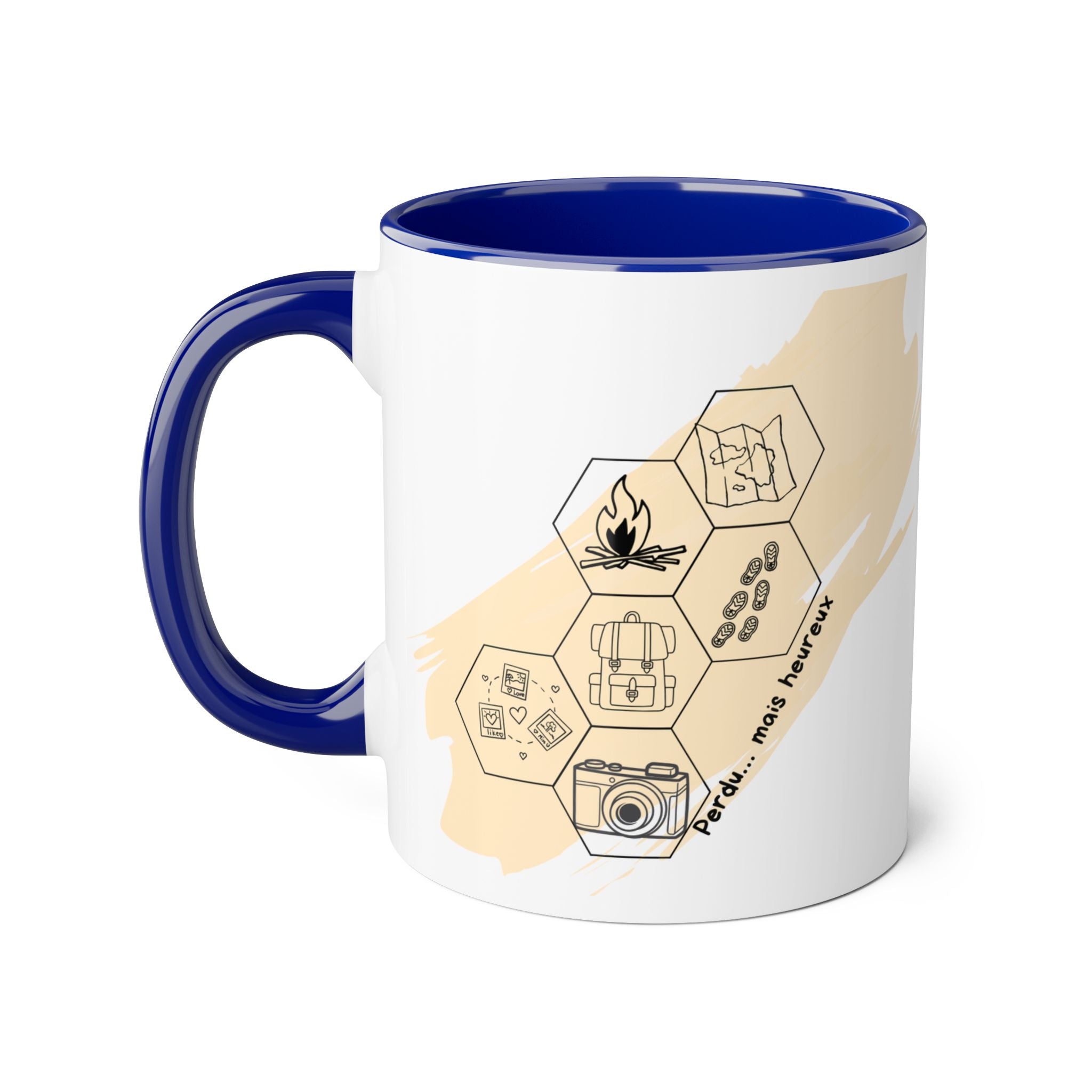 Tasse à Café — Design Aventure Minimaliste en Nid d'Abeille