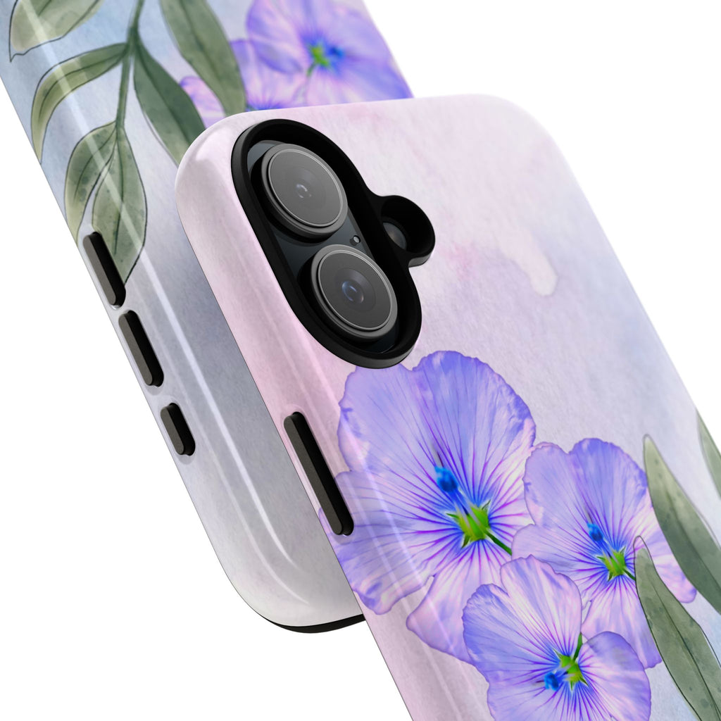 Coque de téléphone aquarelle florale – Bouquet de pétunias violets