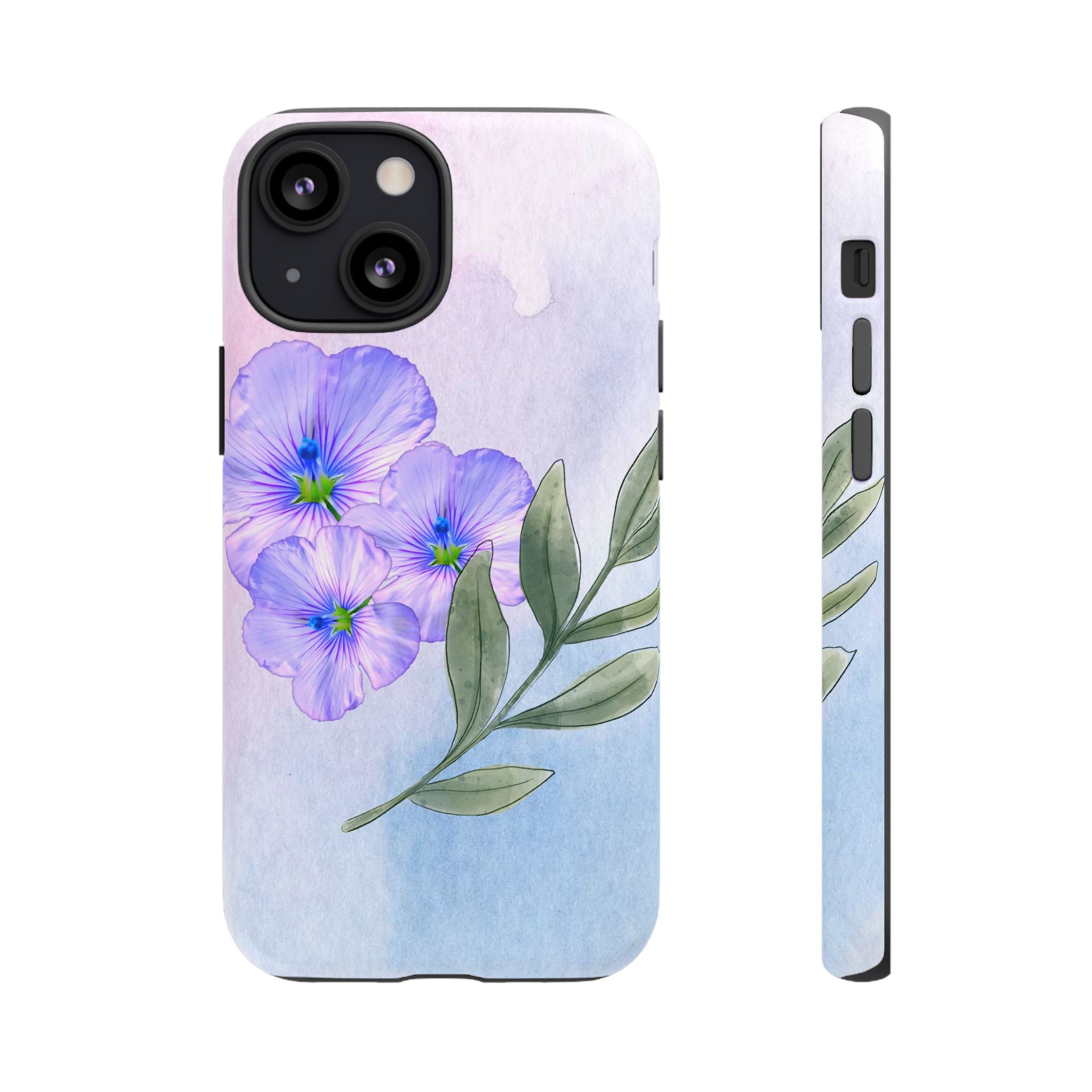 Coque de téléphone aquarelle florale – Bouquet de pétunias violets