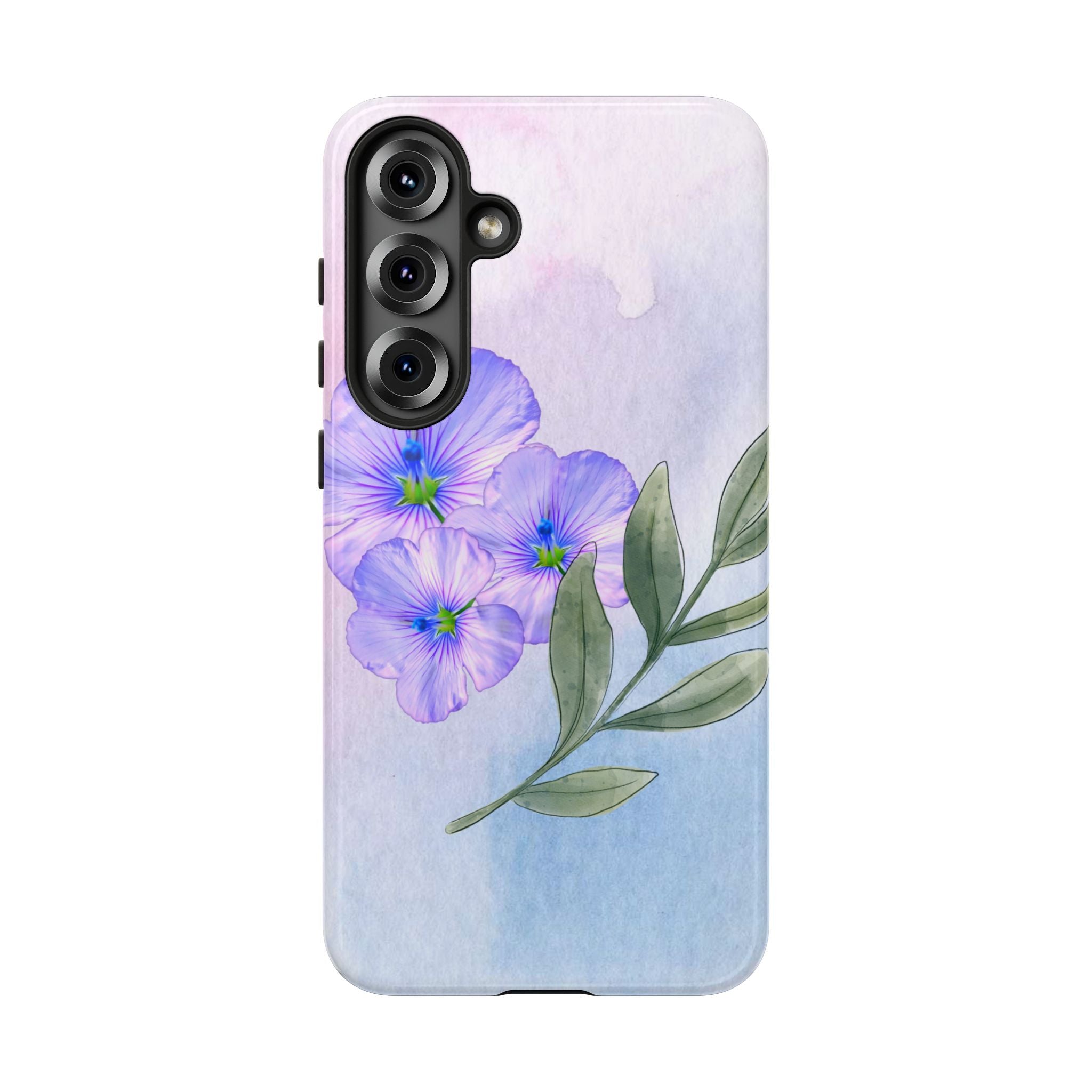 Coque de téléphone aquarelle florale – Bouquet de pétunias violets