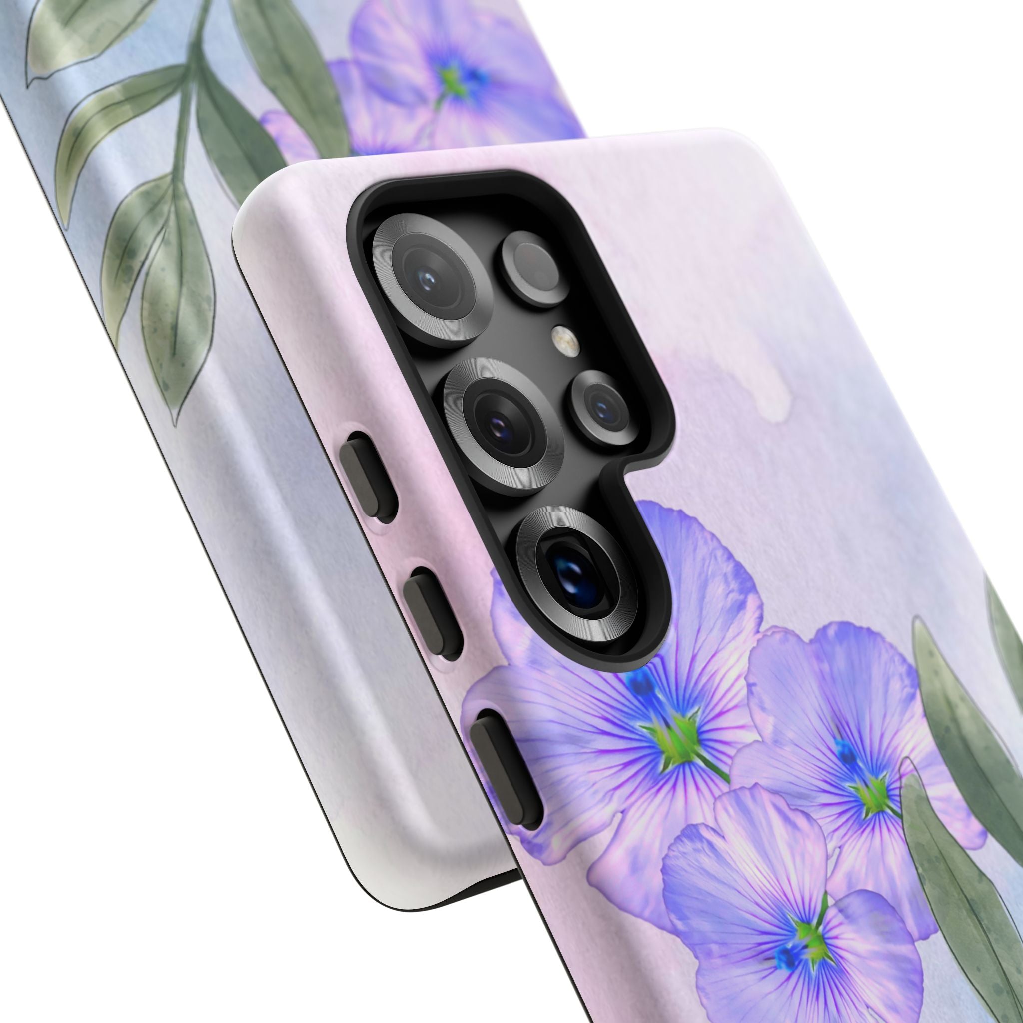 Coque de téléphone aquarelle florale – Bouquet de pétunias violets