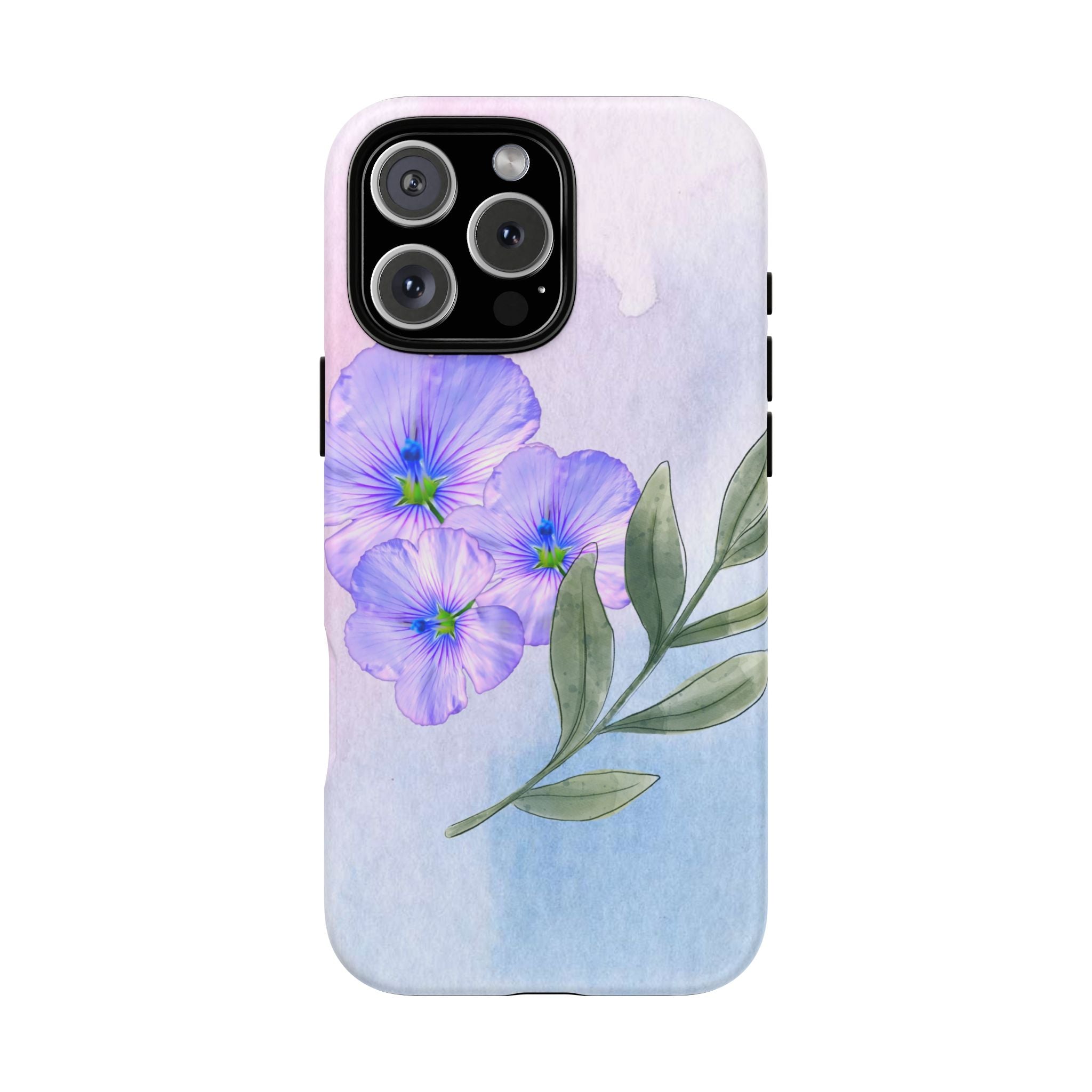 Coque de téléphone aquarelle florale – Bouquet de pétunias violets
