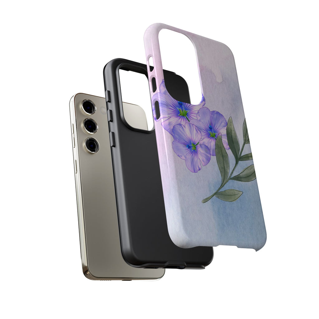 Coque de téléphone aquarelle florale – Bouquet de pétunias violets