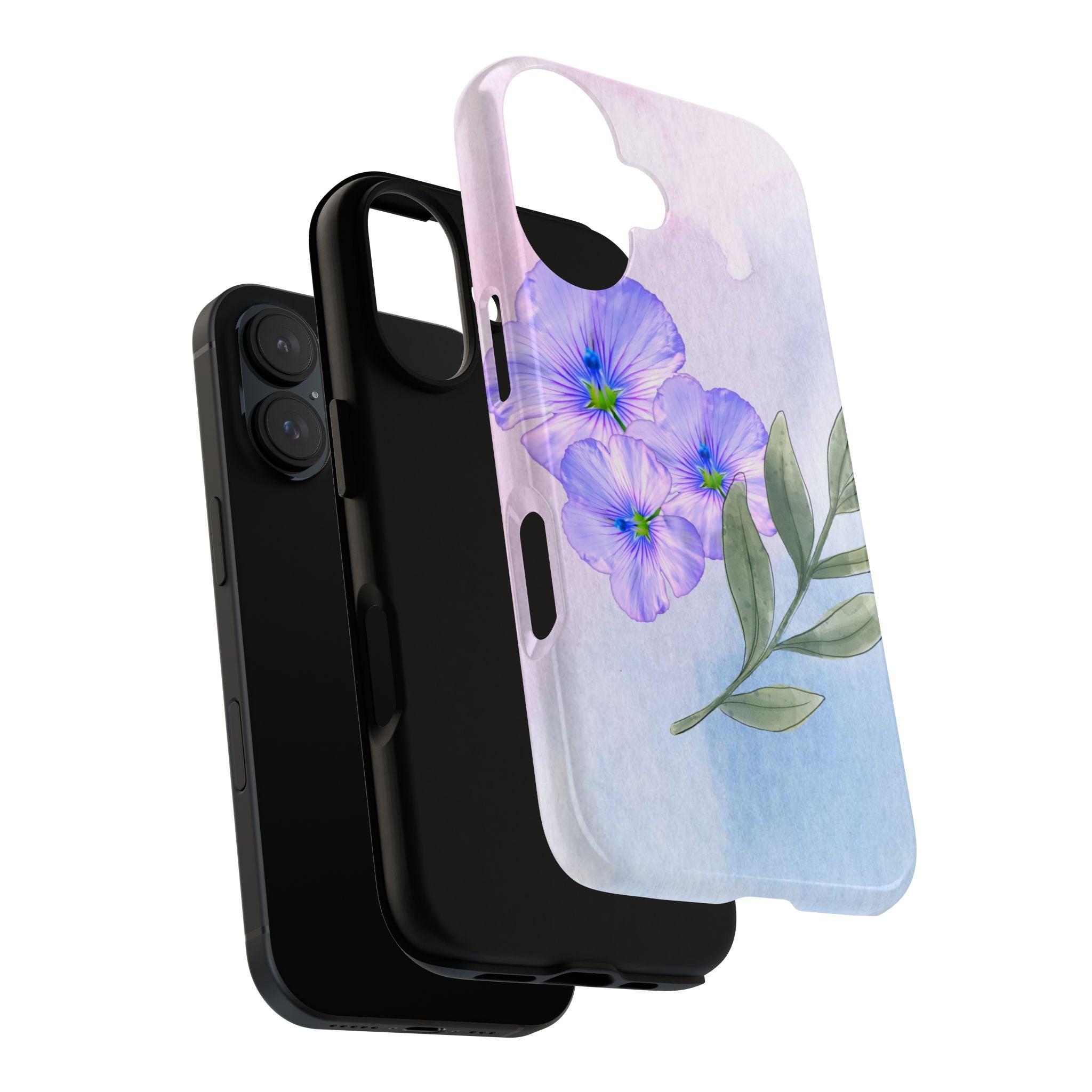 Coque de téléphone aquarelle florale – Bouquet de pétunias violets