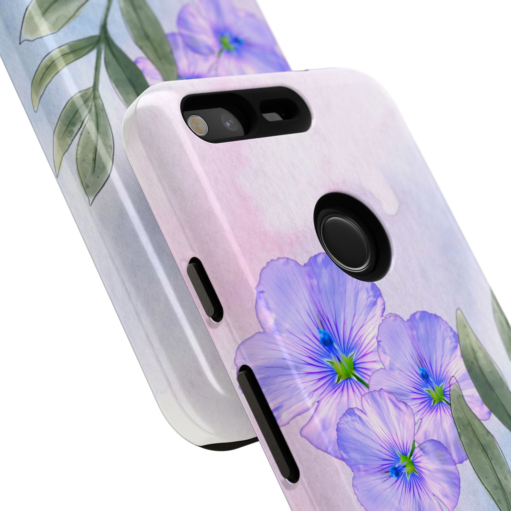 Coque de téléphone aquarelle florale – Bouquet de pétunias violets