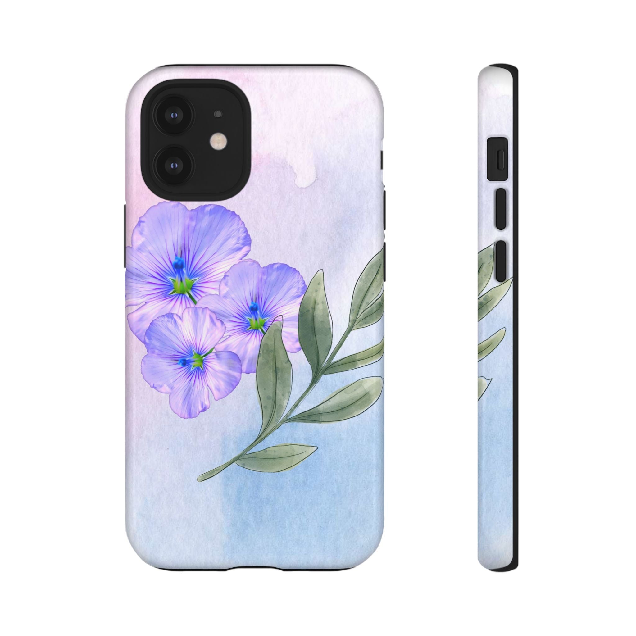 Coque de téléphone aquarelle florale – Bouquet de pétunias violets
