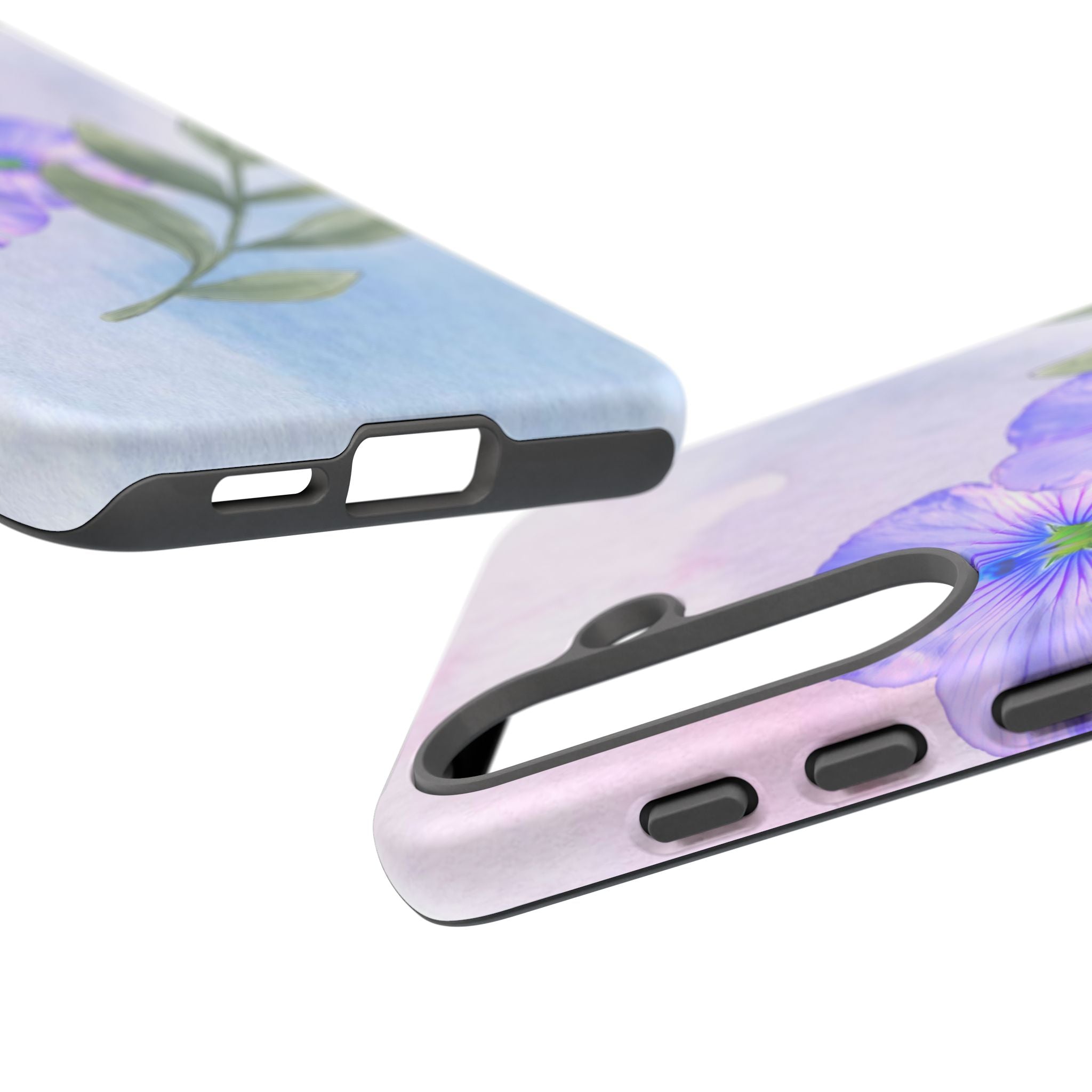 Coque de téléphone aquarelle florale – Bouquet de pétunias violets