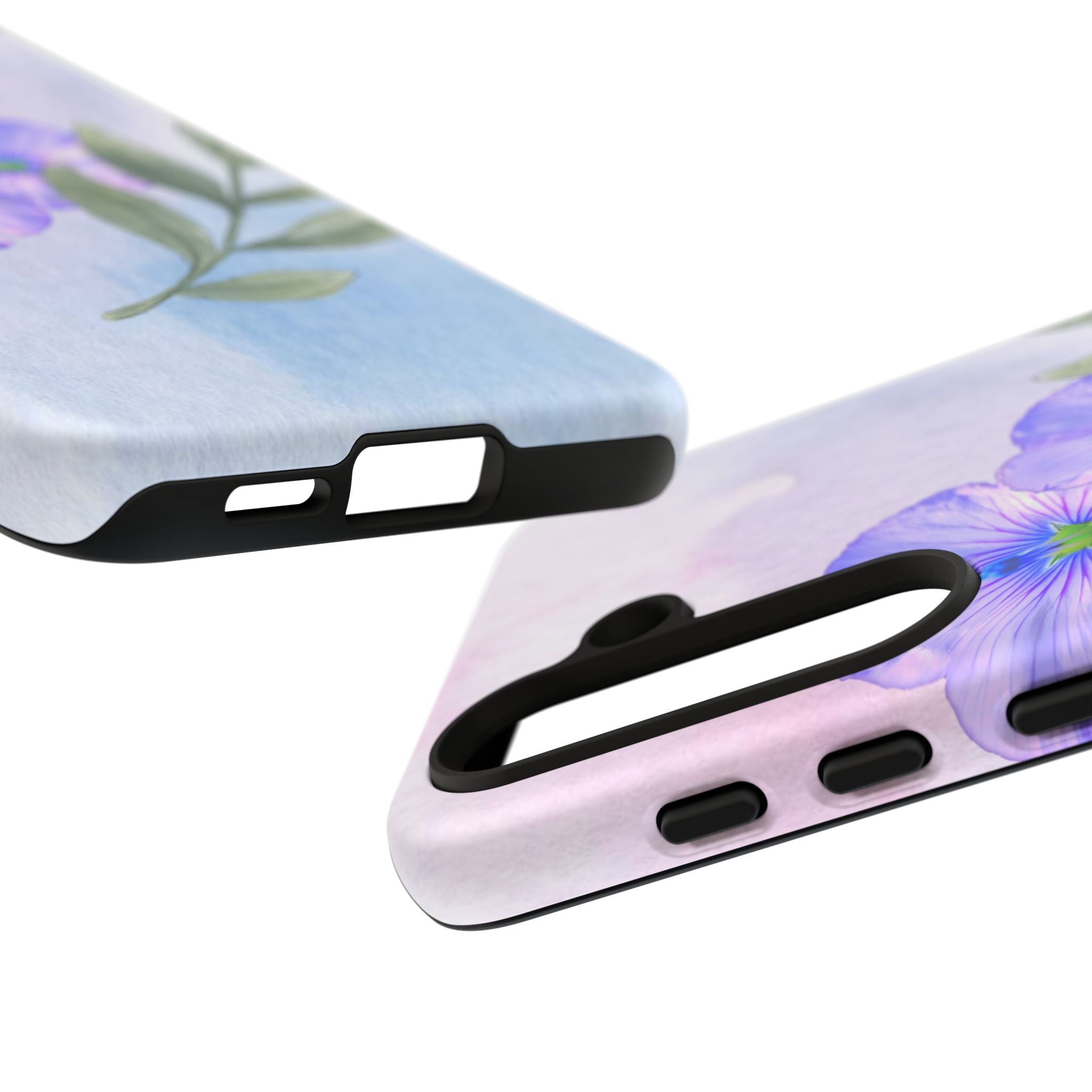 Coque de téléphone aquarelle florale – Bouquet de pétunias violets