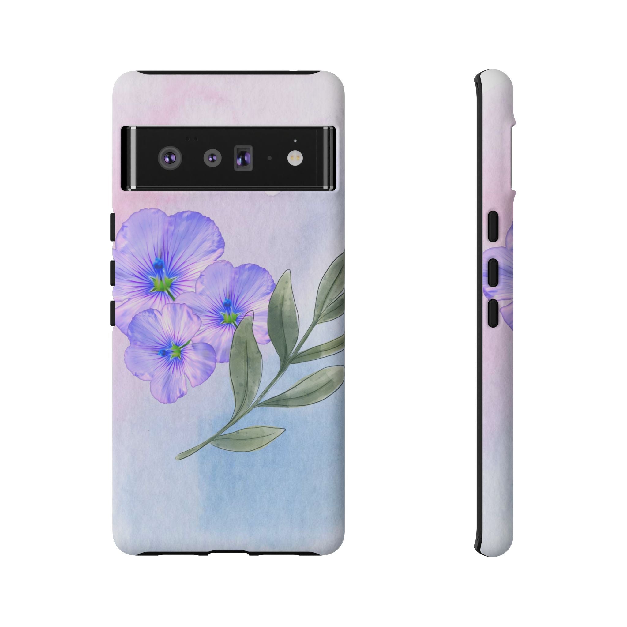 Coque de téléphone aquarelle florale – Bouquet de pétunias violets