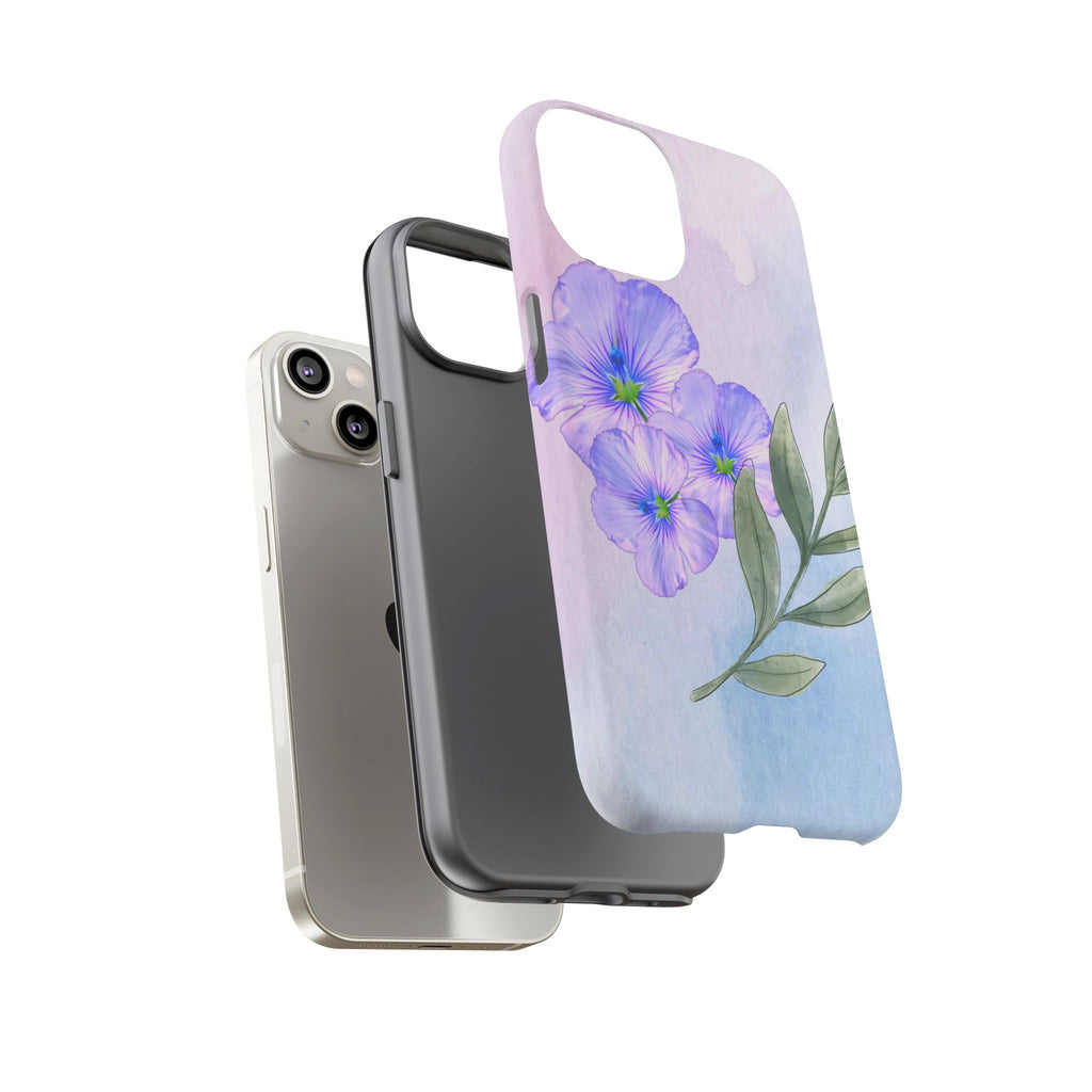 Coque de téléphone aquarelle florale – Bouquet de pétunias violets