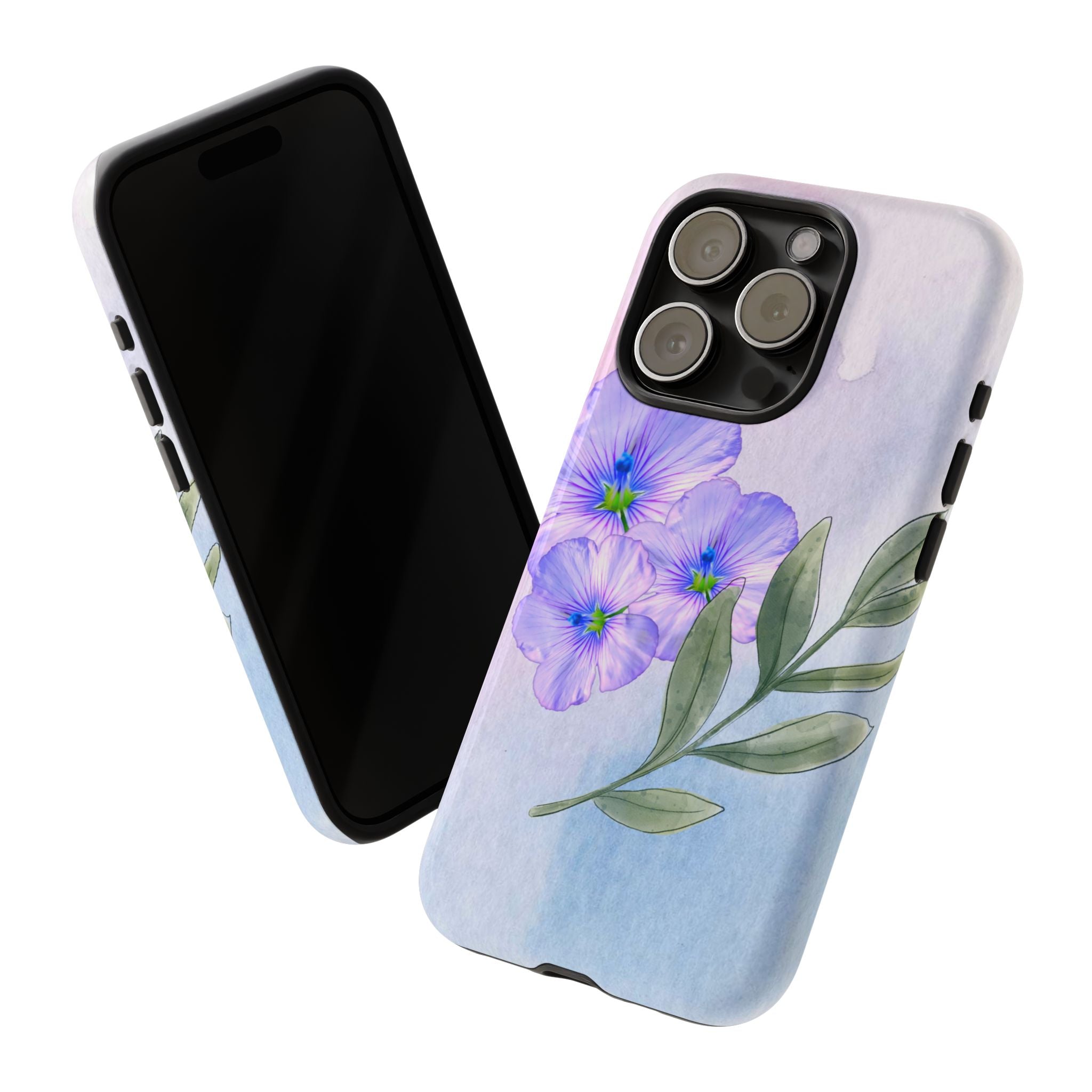 Coque de téléphone aquarelle florale – Bouquet de pétunias violets
