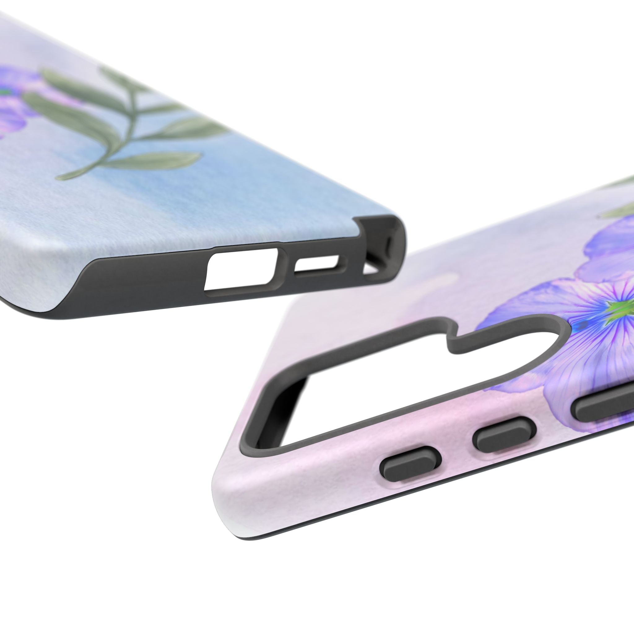 Coque de téléphone aquarelle florale – Bouquet de pétunias violets