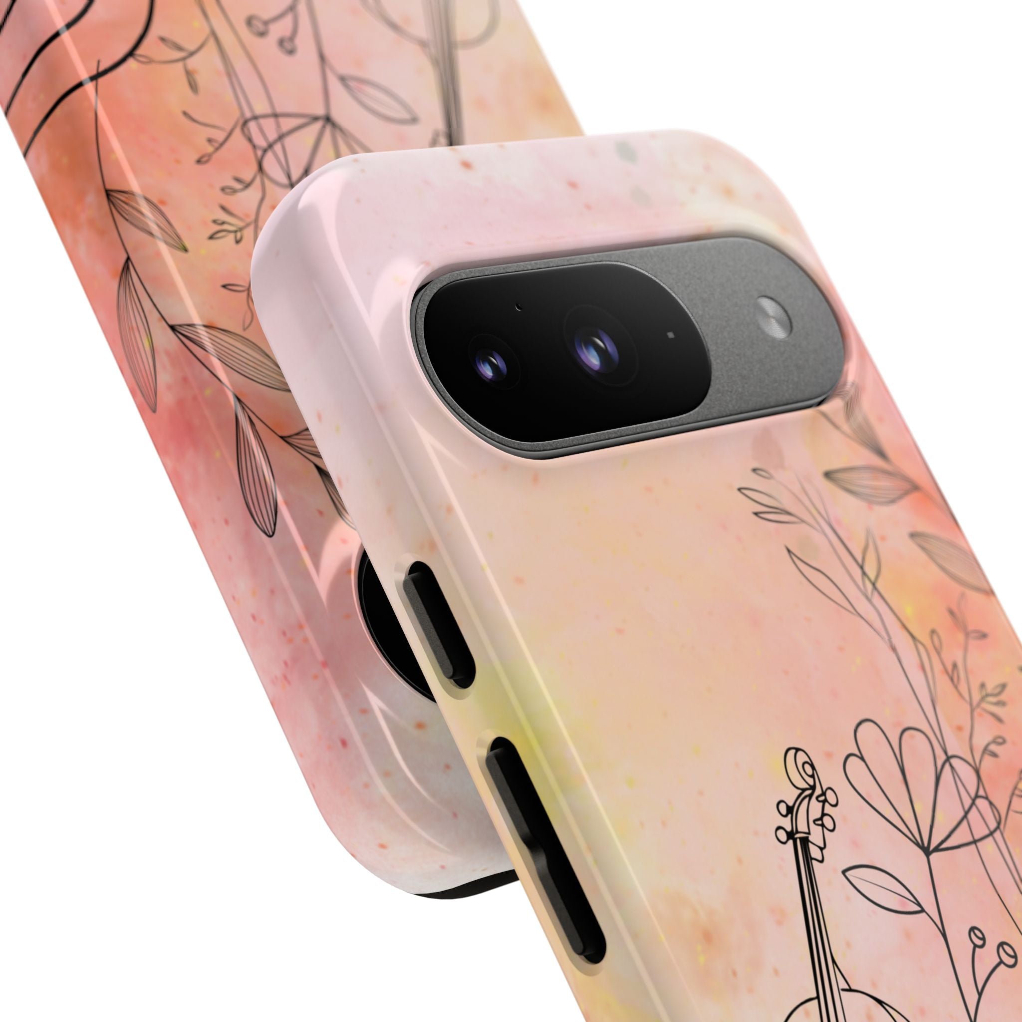 Étui Robuste Pour Violon Floral — Coque de Téléphone Musique Aquarelle