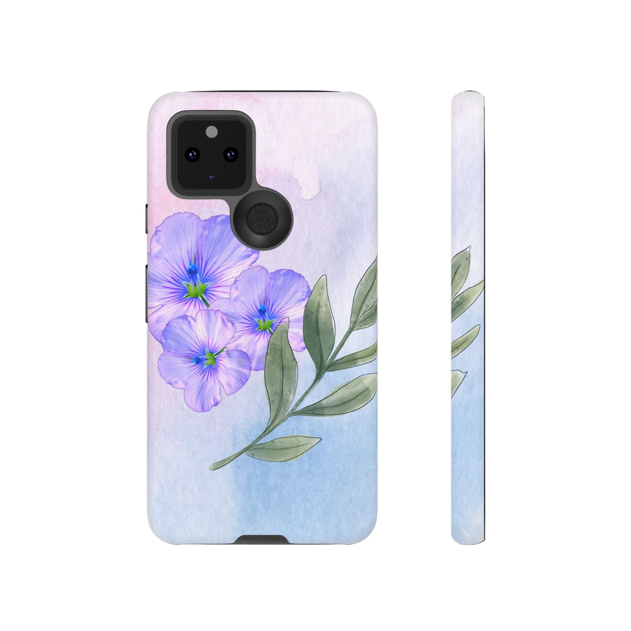 Coque de téléphone aquarelle florale – Bouquet de pétunias violets