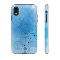 Coque de téléphone Abstraite bleue — Design Zen Lotus Hexagone