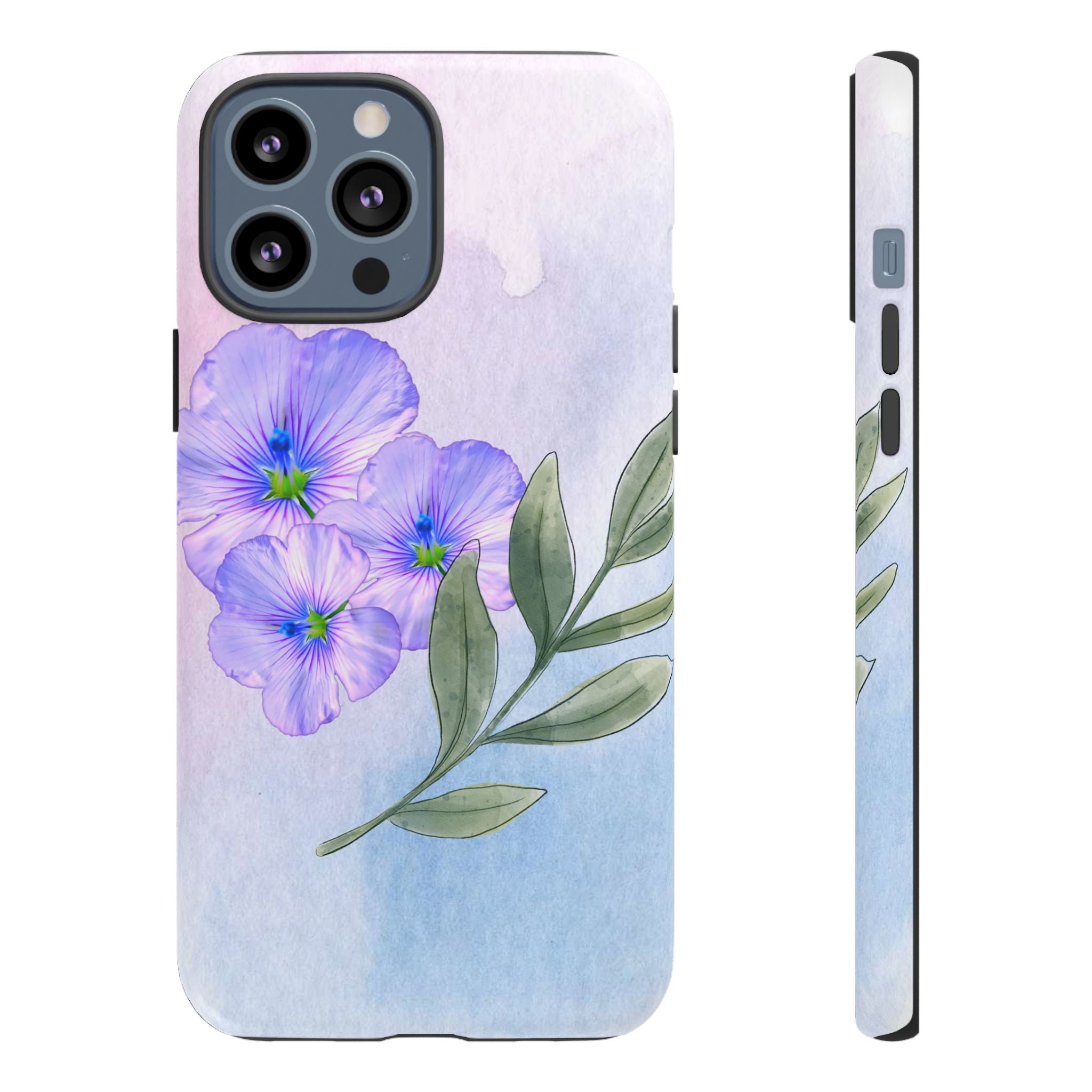 Coque de téléphone aquarelle florale – Bouquet de pétunias violets