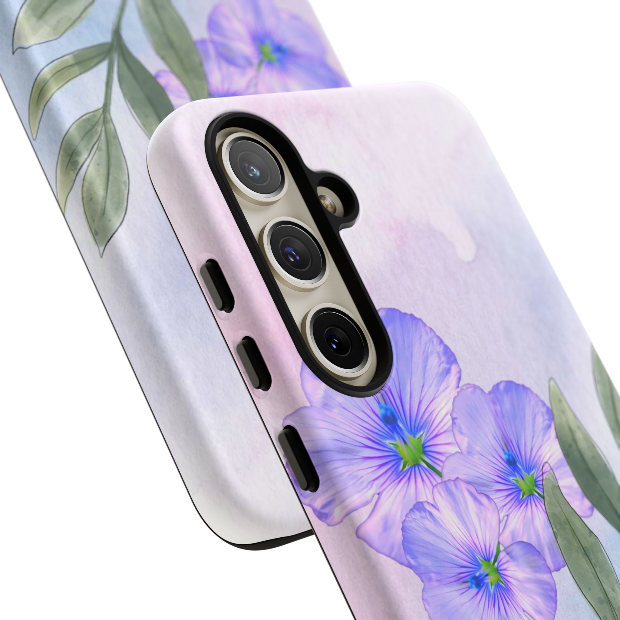 Coque de téléphone aquarelle florale – Bouquet de pétunias violets