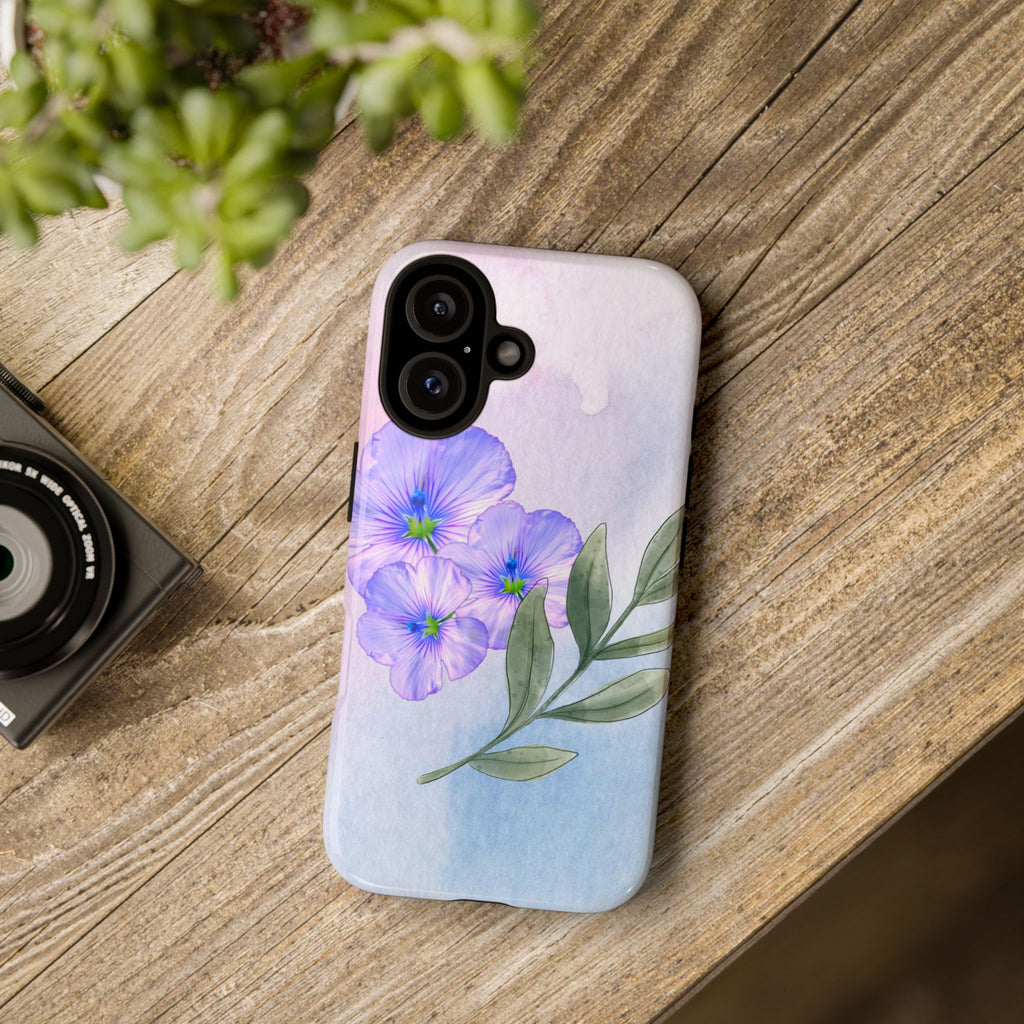 Coque de téléphone aquarelle florale – Bouquet de pétunias violets