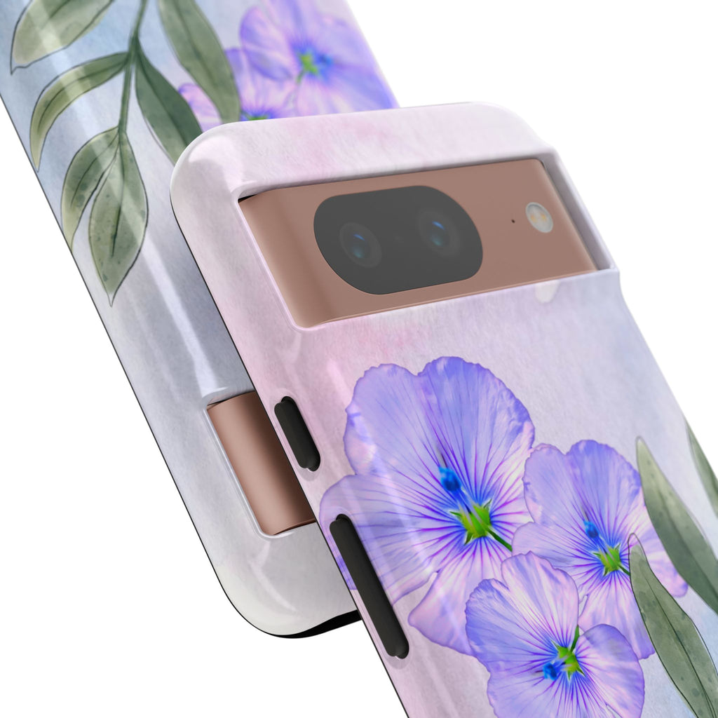Coque de téléphone aquarelle florale – Bouquet de pétunias violets