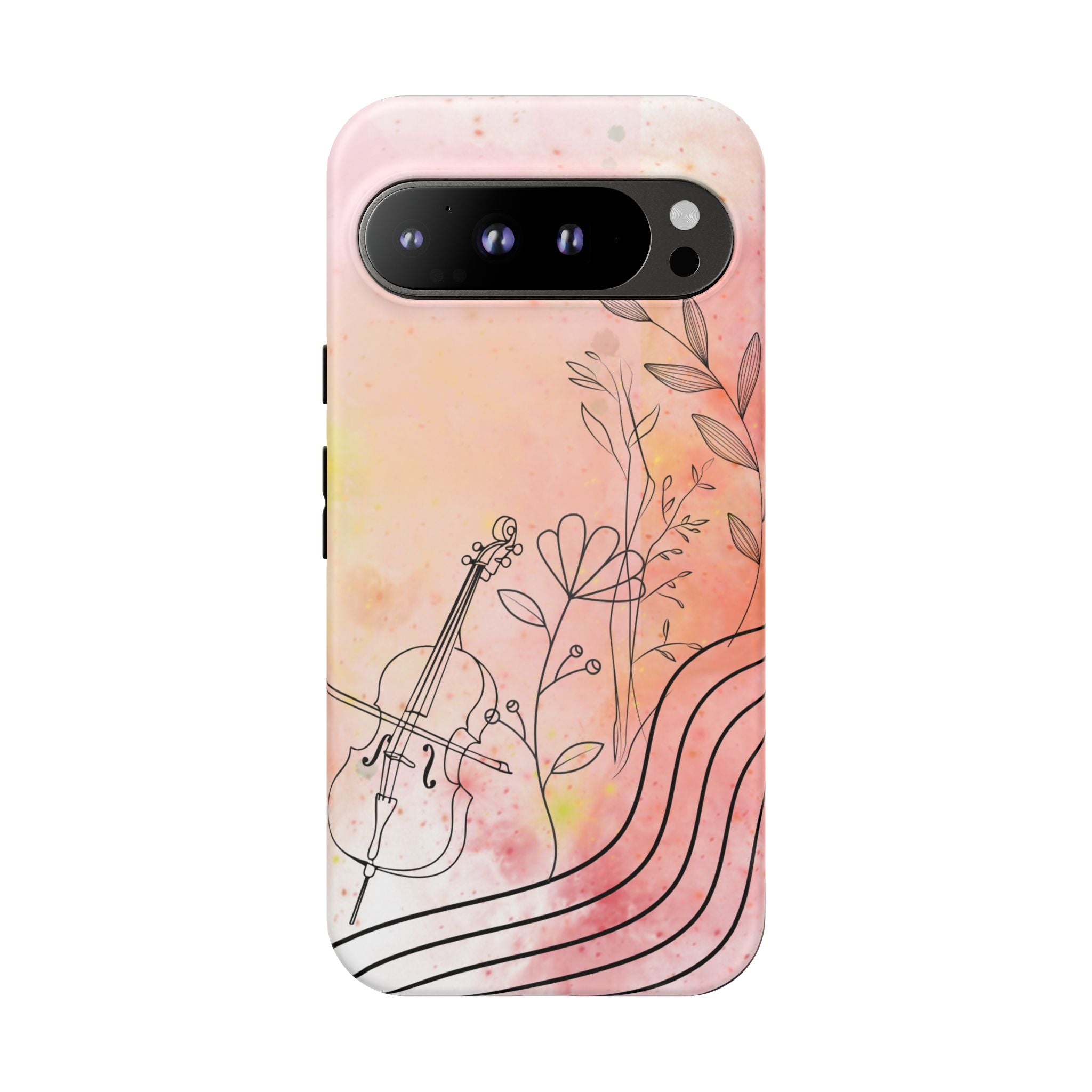 Étui Robuste Pour Violon Floral — Coque de Téléphone Musique Aquarelle