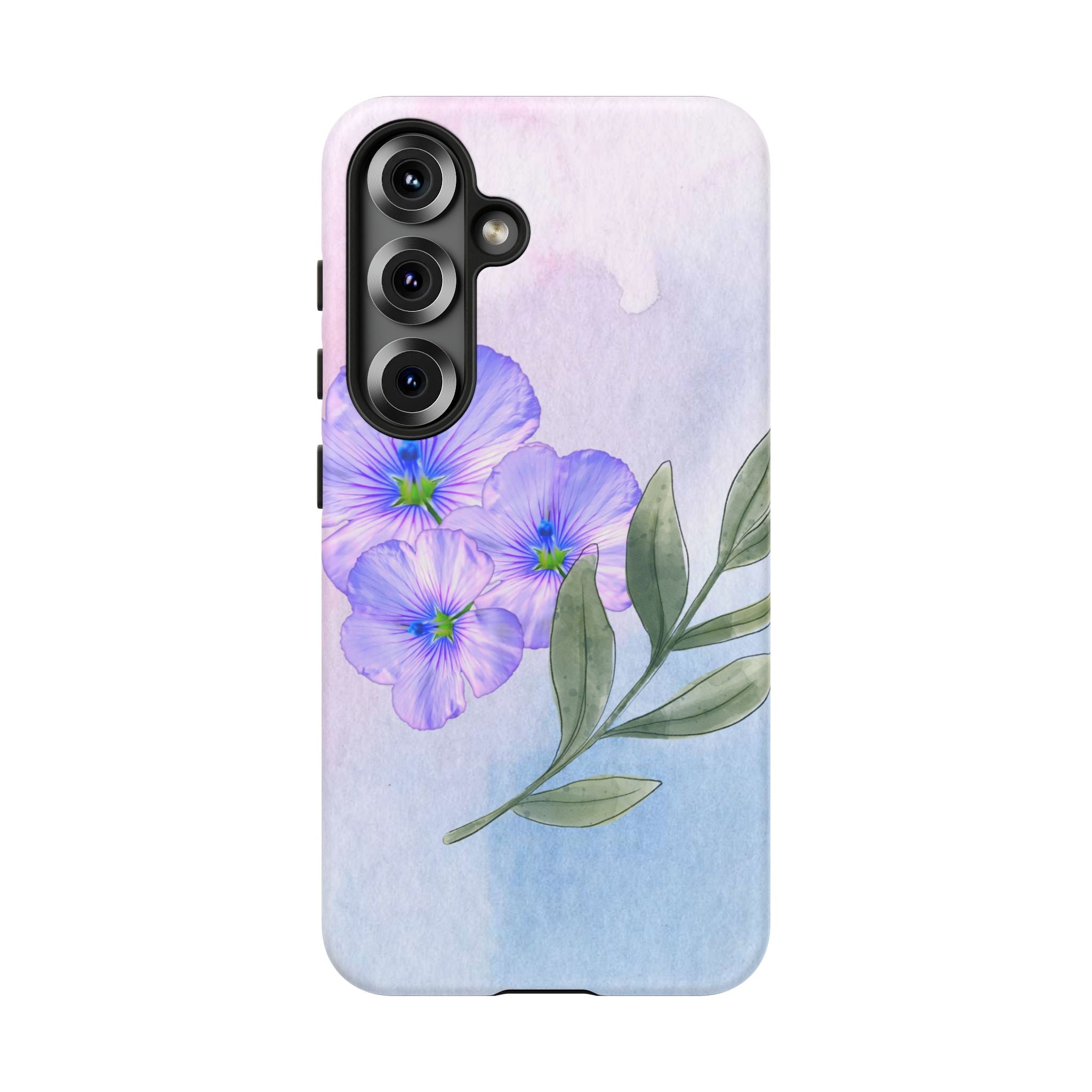 Coque de téléphone aquarelle florale – Bouquet de pétunias violets