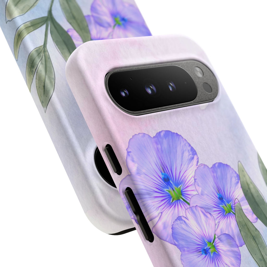 Coque de téléphone aquarelle florale – Bouquet de pétunias violets