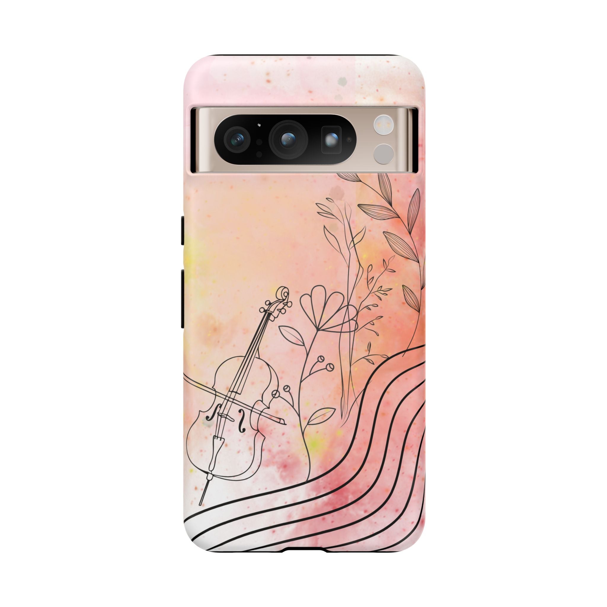 Étui Robuste Pour Violon Floral — Coque de Téléphone Musique Aquarelle