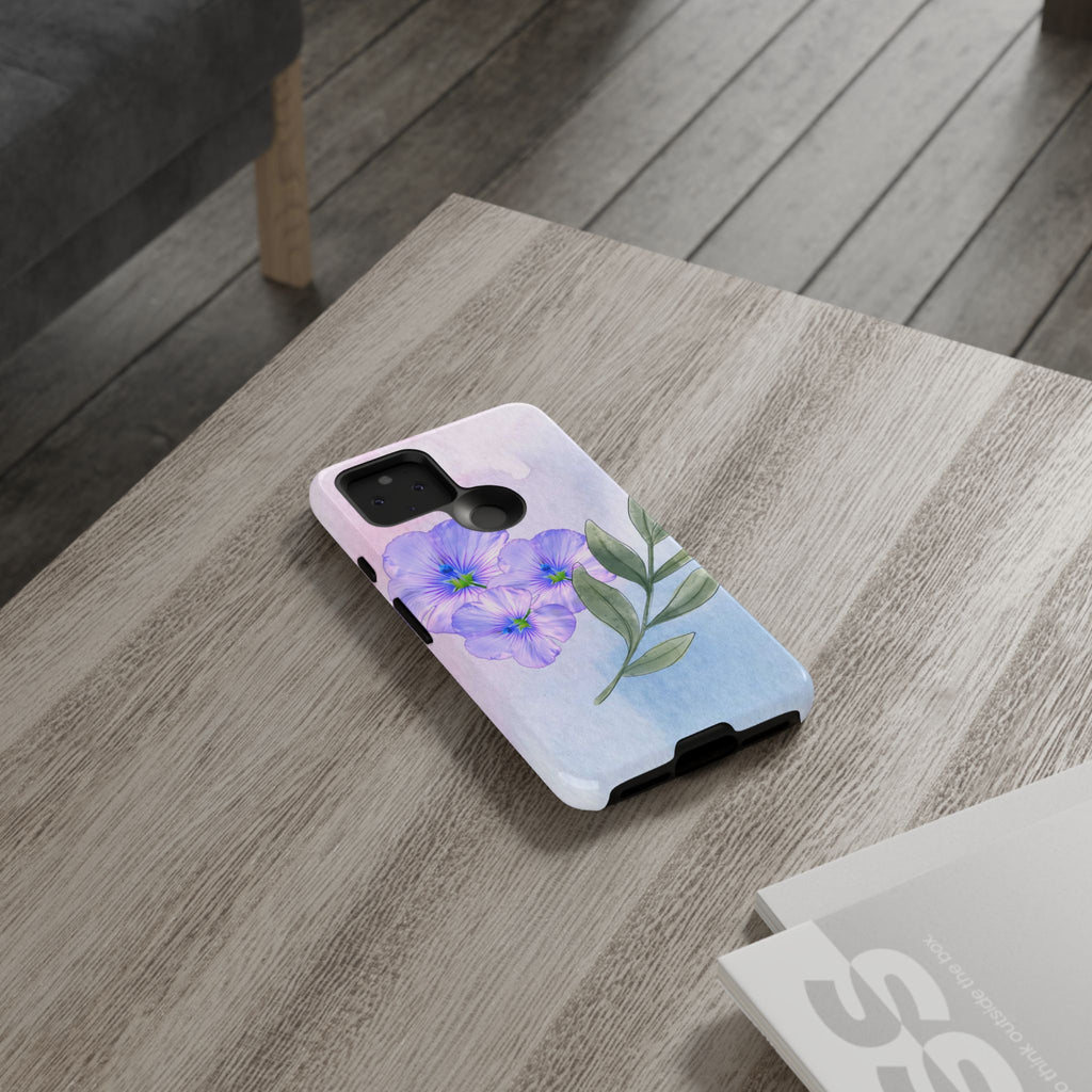 Coque de téléphone aquarelle florale – Bouquet de pétunias violets