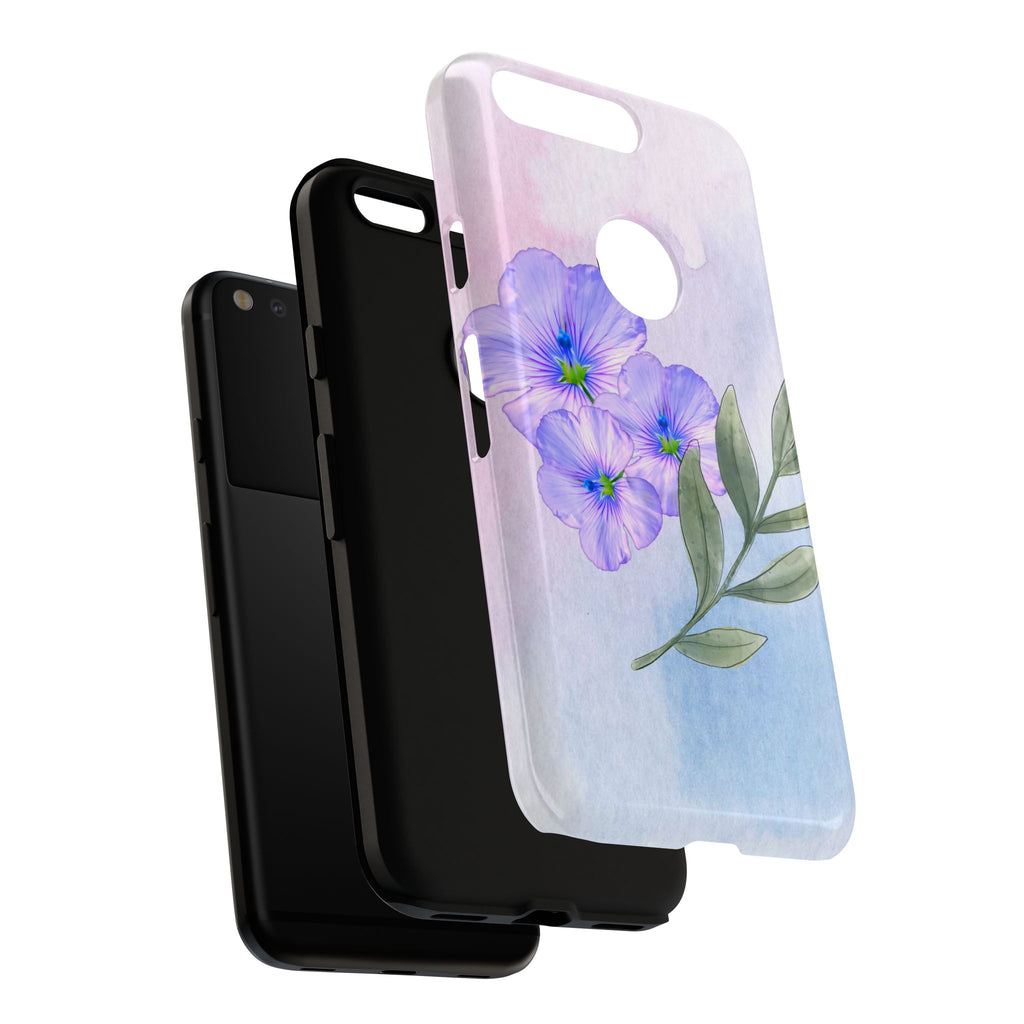 Coque de téléphone aquarelle florale – Bouquet de pétunias violets