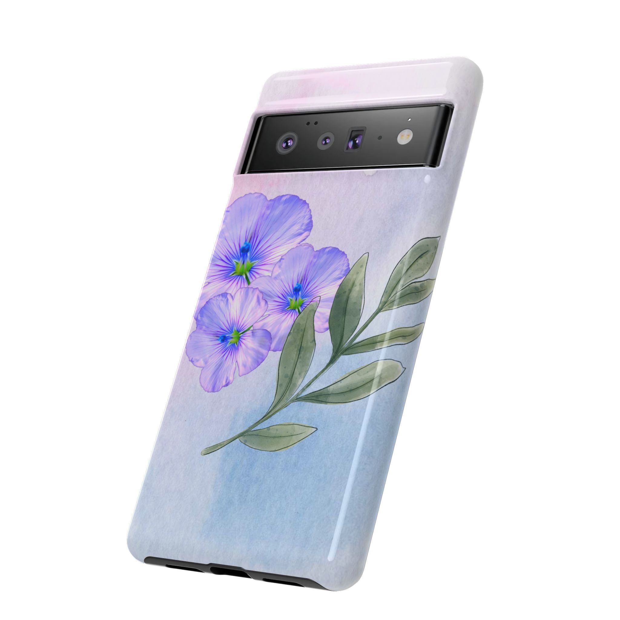 Coque de téléphone aquarelle florale – Bouquet de pétunias violets