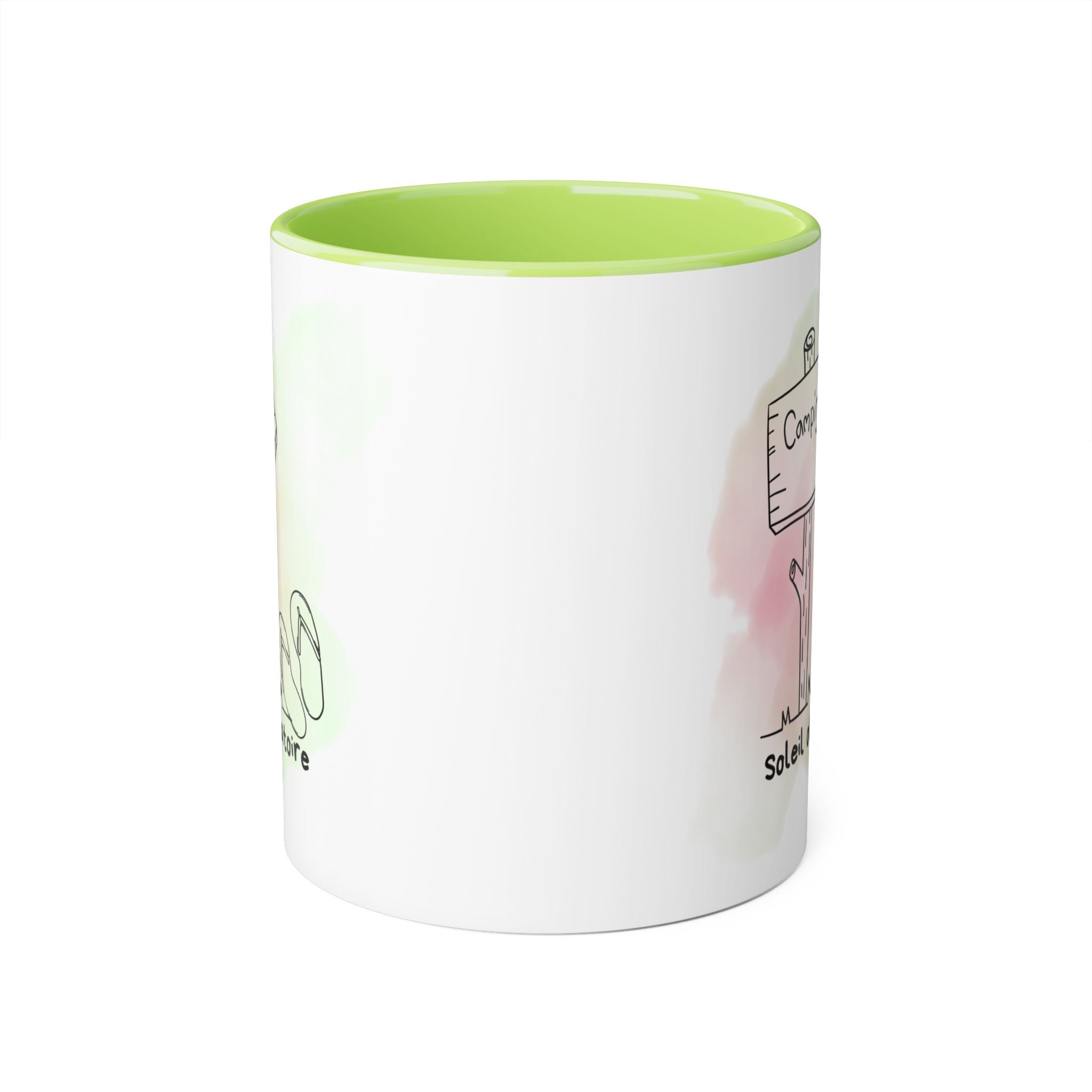 Tasse de camping — 'Camping au soleil obligatoire' Verre à aquarelle pour café