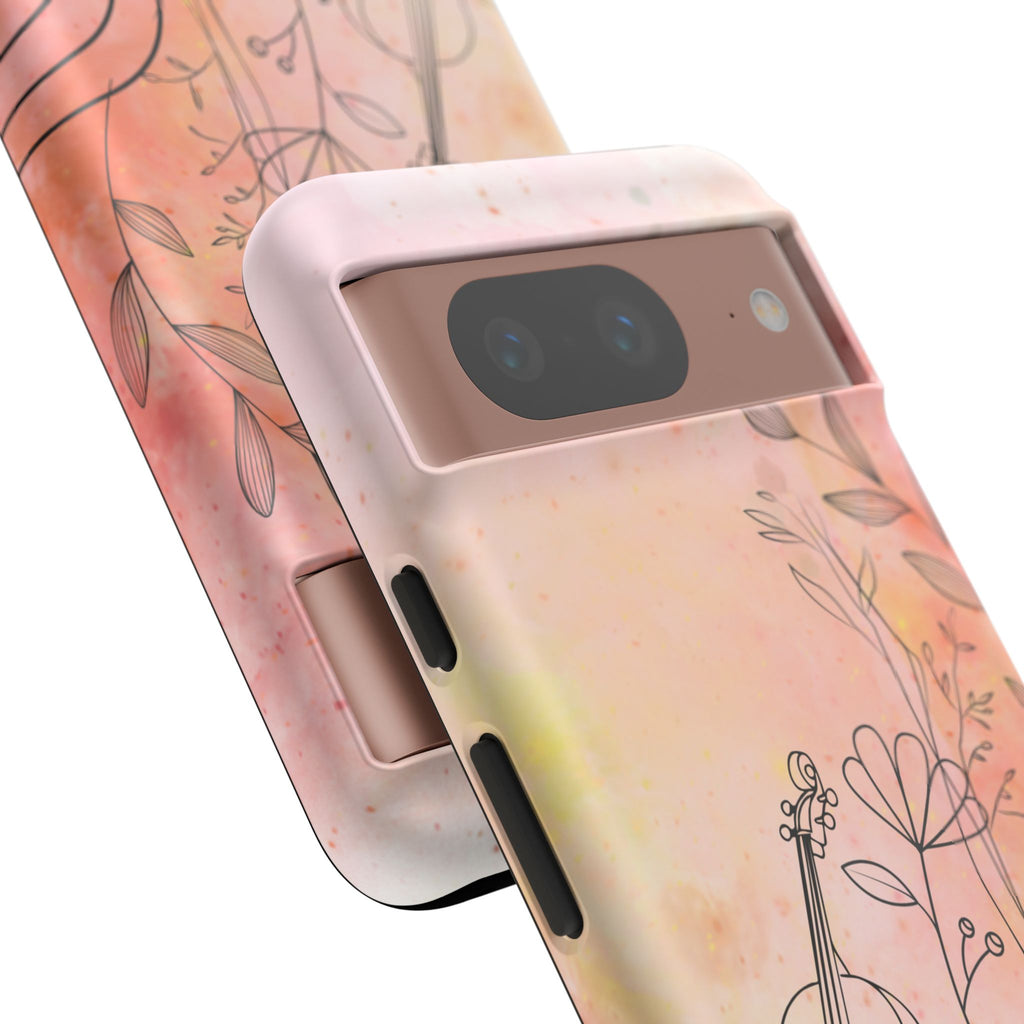 Étui Robuste Pour Violon Floral — Coque de Téléphone Musique Aquarelle