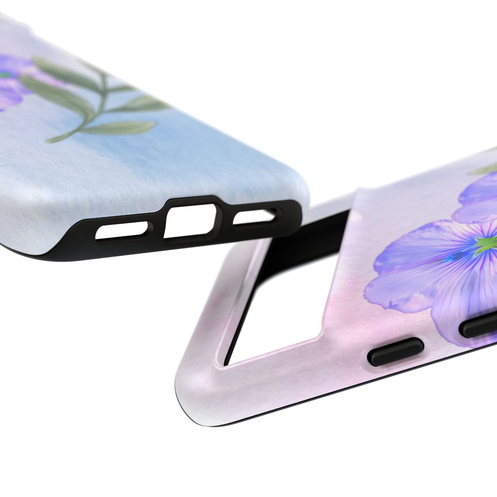 Coque de téléphone aquarelle florale – Bouquet de pétunias violets