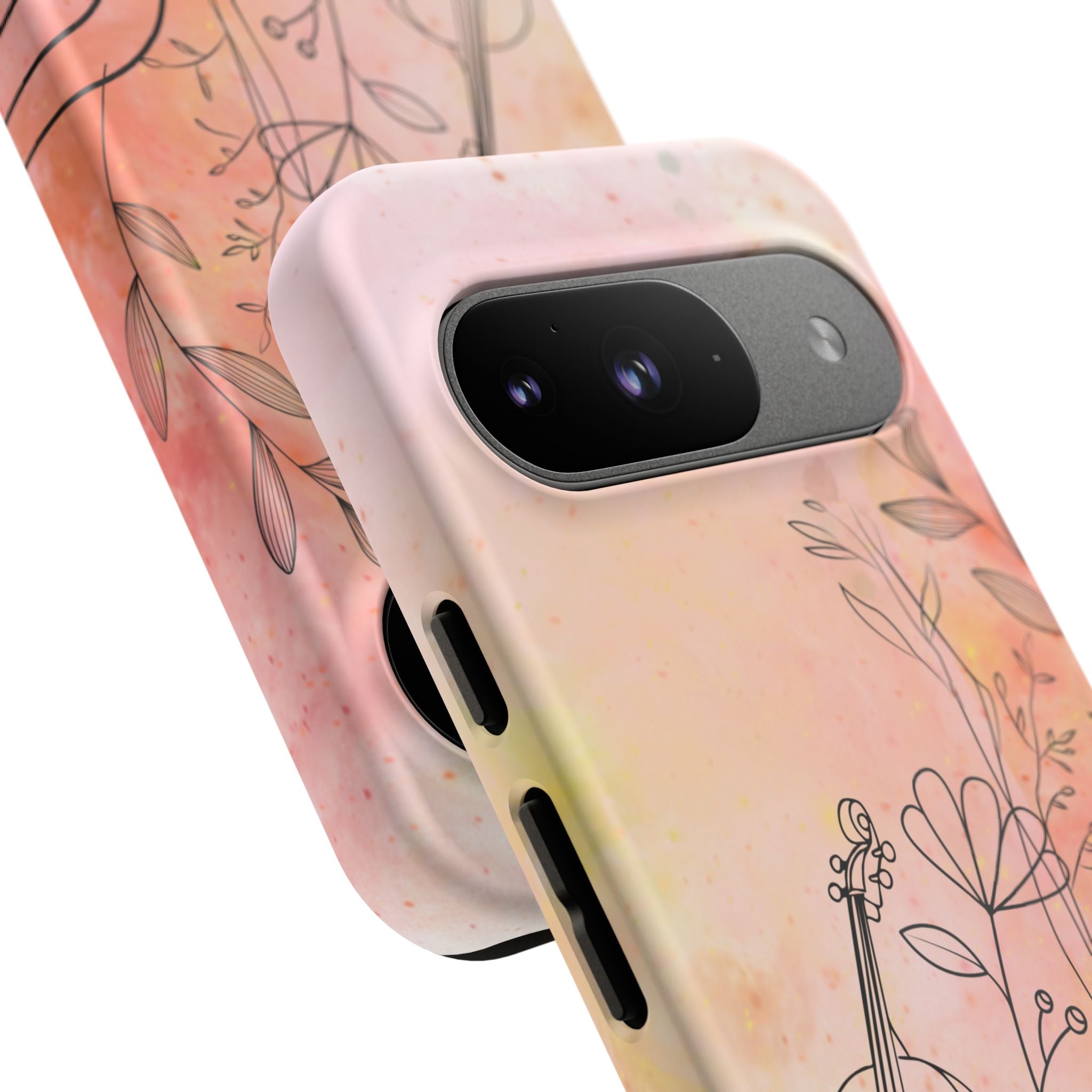 Étui Robuste Pour Violon Floral — Coque de Téléphone Musique Aquarelle