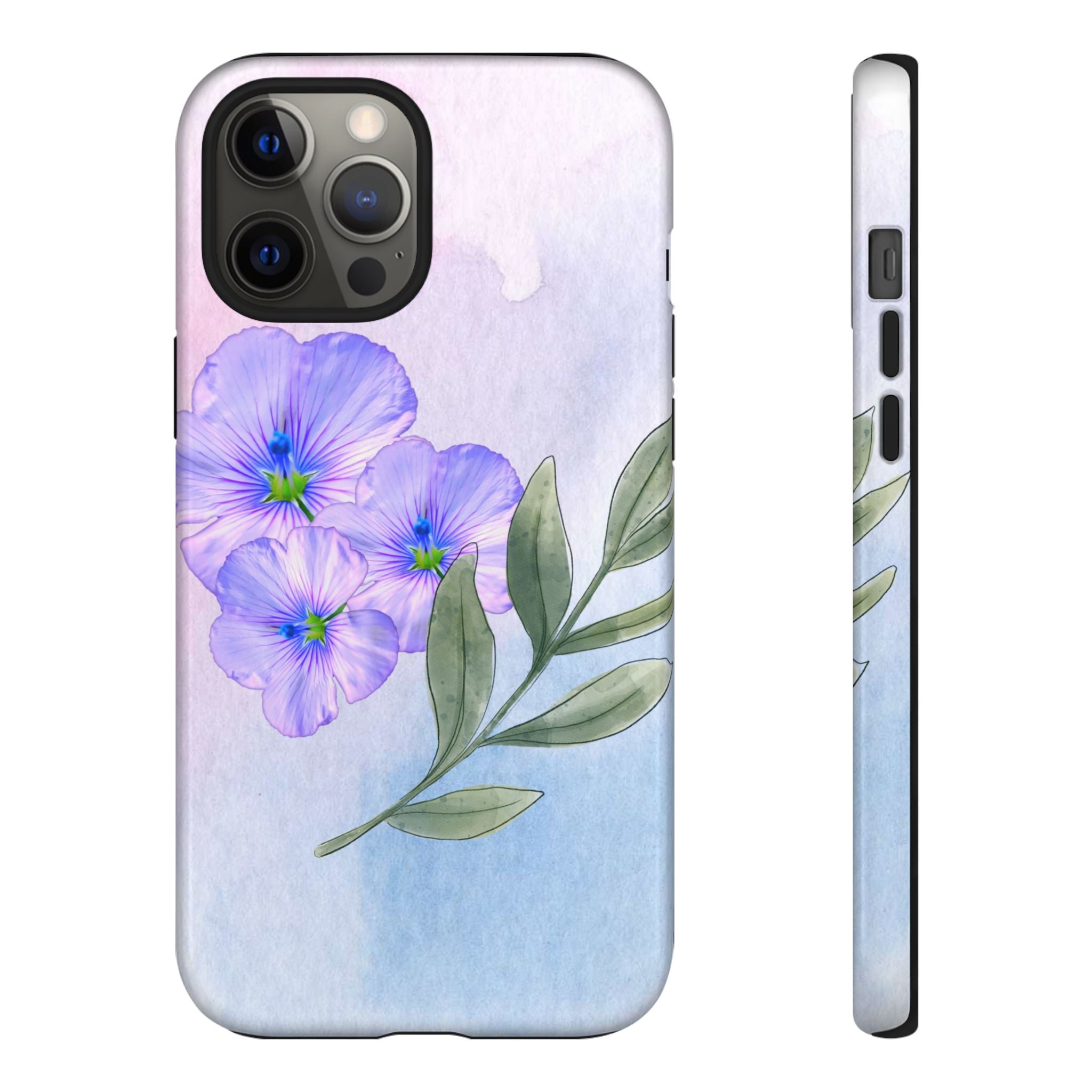 Coque de téléphone aquarelle florale – Bouquet de pétunias violets