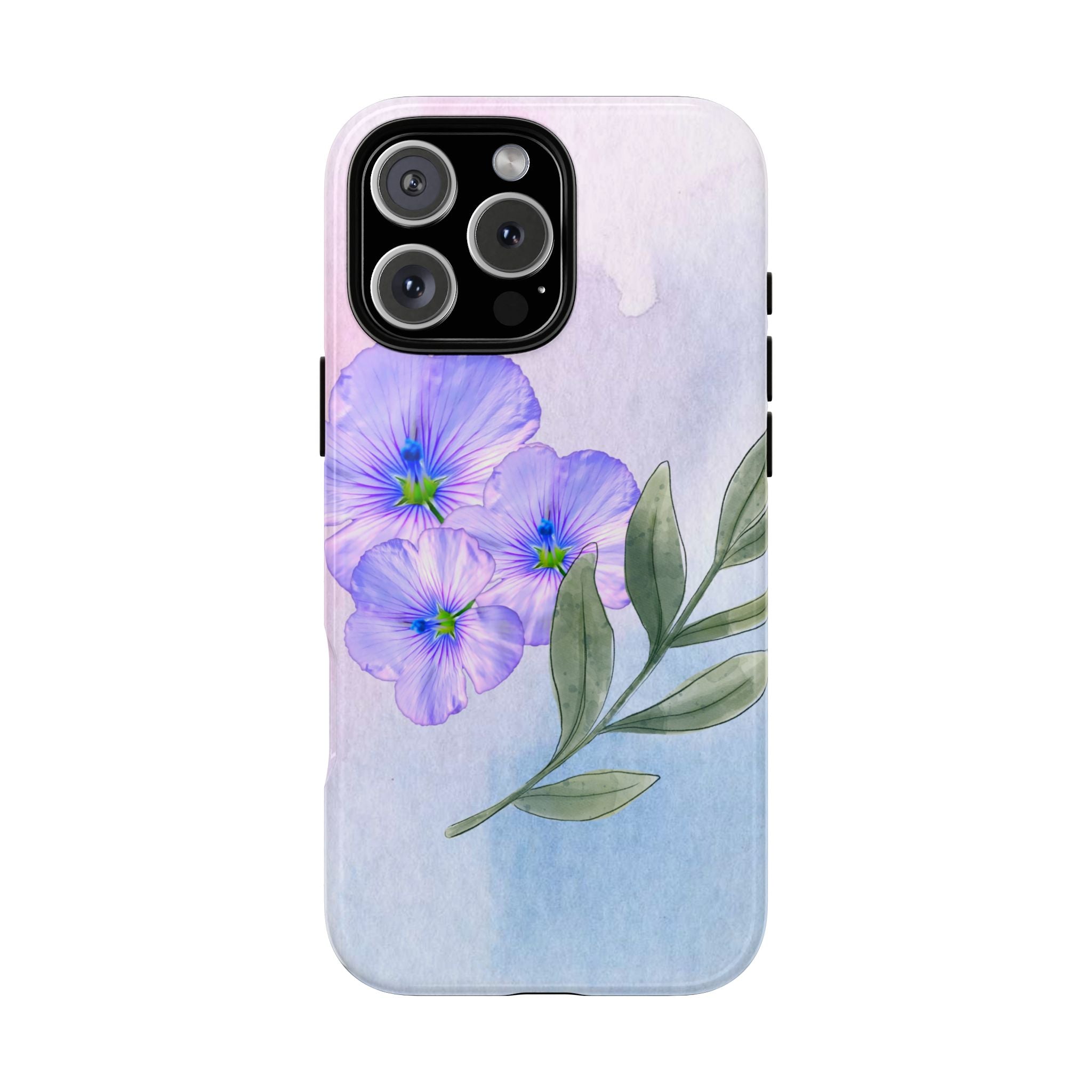 Coque de téléphone aquarelle florale – Bouquet de pétunias violets