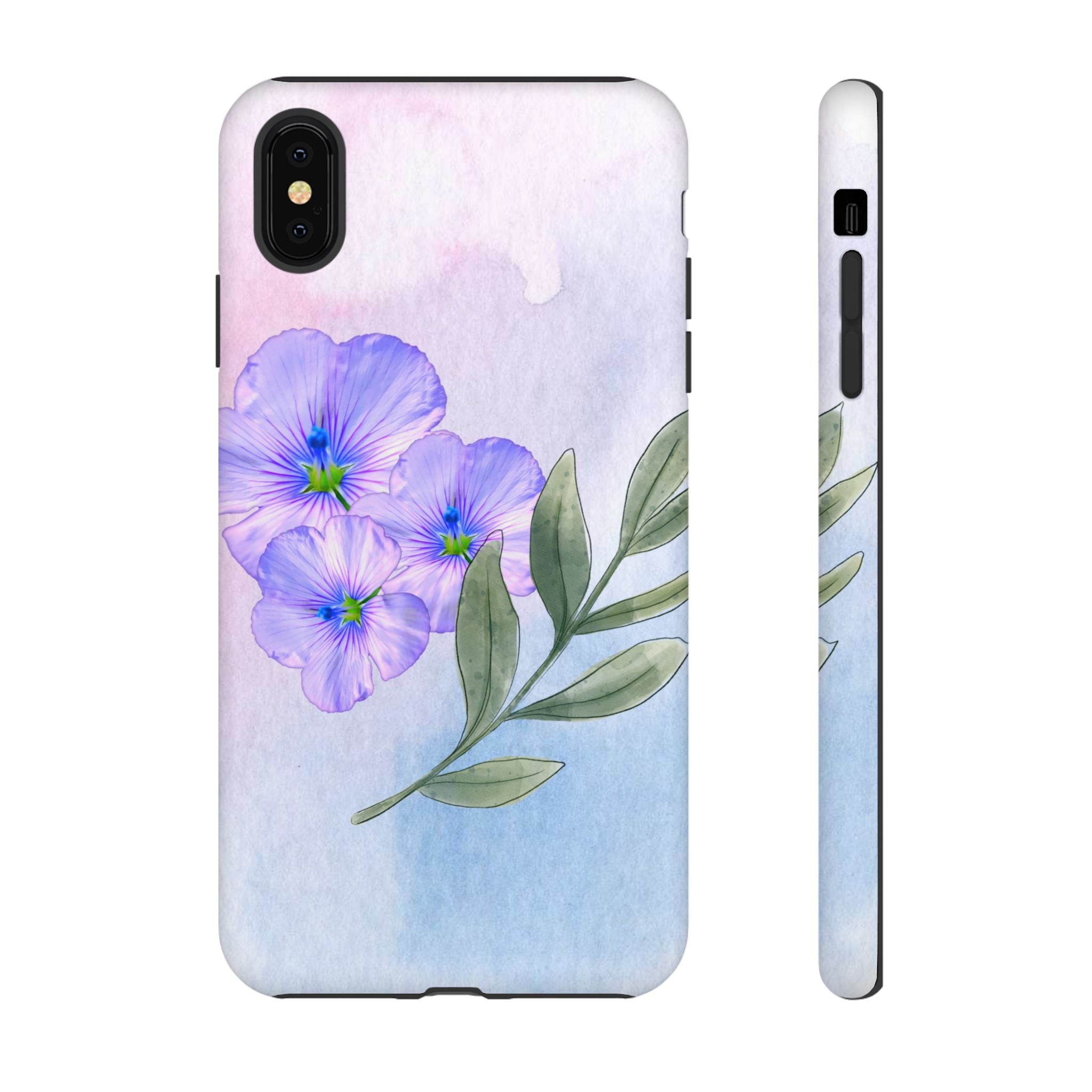 Coque de téléphone aquarelle florale – Bouquet de pétunias violets