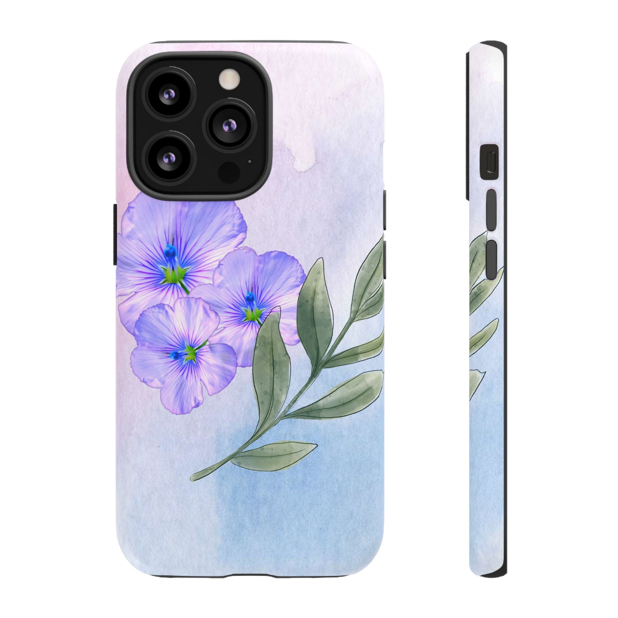 Coque de téléphone aquarelle florale – Bouquet de pétunias violets