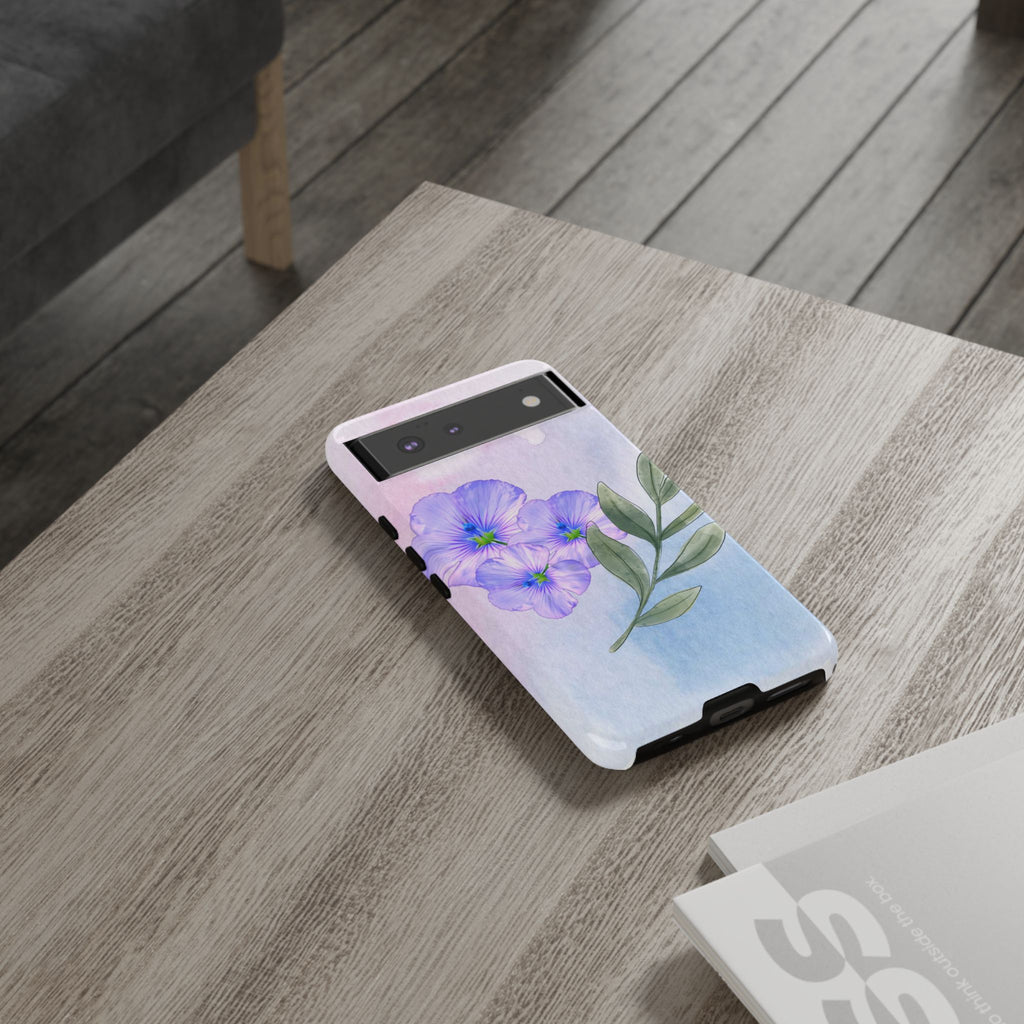 Coque de téléphone aquarelle florale – Bouquet de pétunias violets