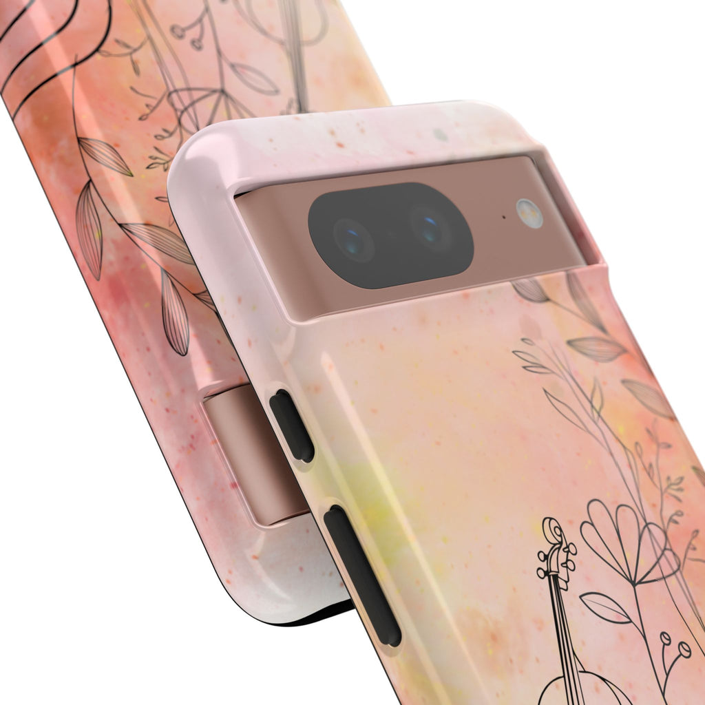 Étui Robuste Pour Violon Floral — Coque de Téléphone Musique Aquarelle