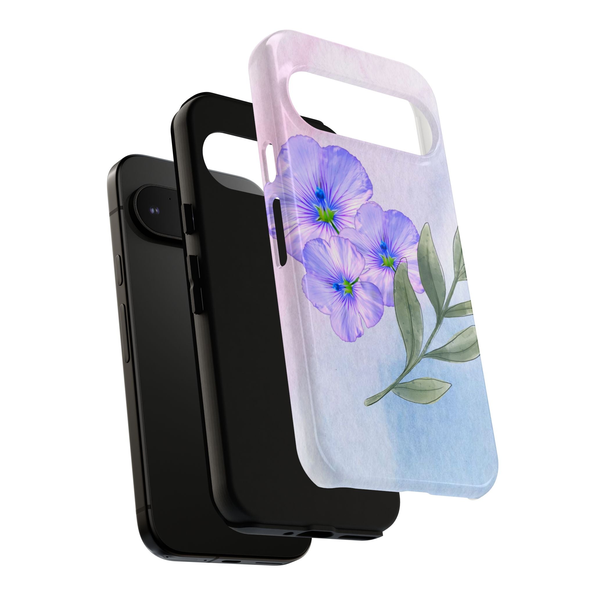 Coque de téléphone aquarelle florale – Bouquet de pétunias violets