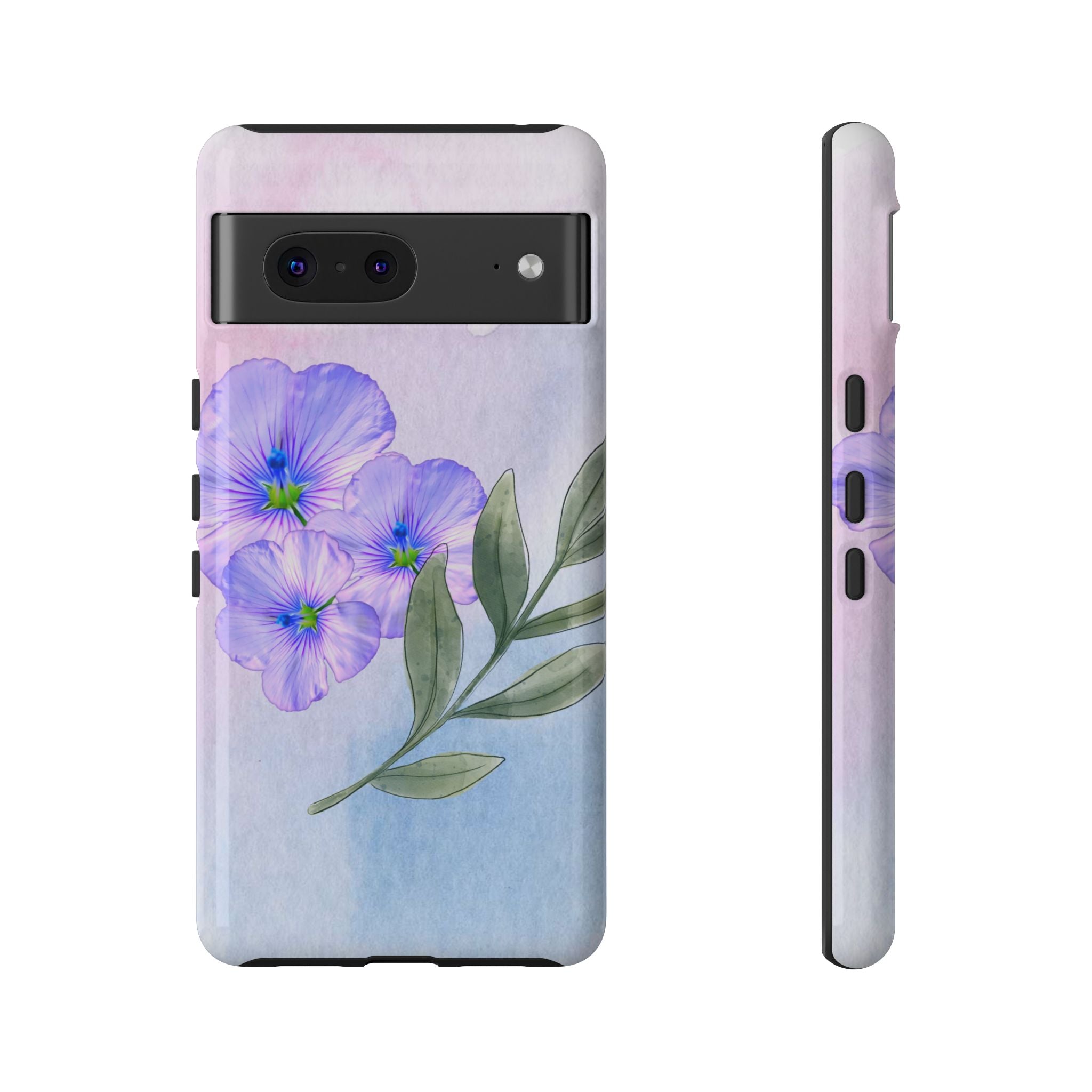 Coque de téléphone aquarelle florale – Bouquet de pétunias violets