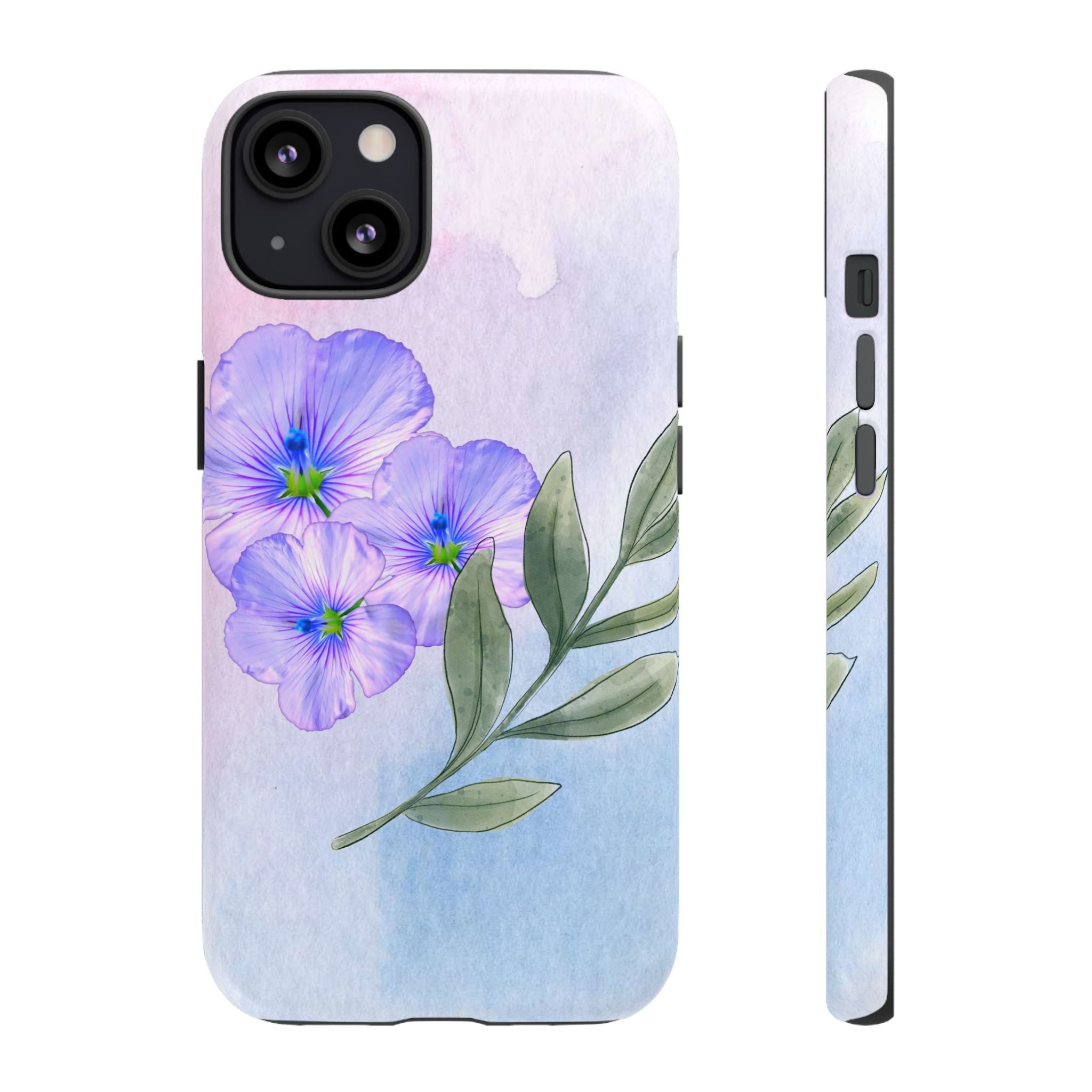 Coque de téléphone aquarelle florale – Bouquet de pétunias violets