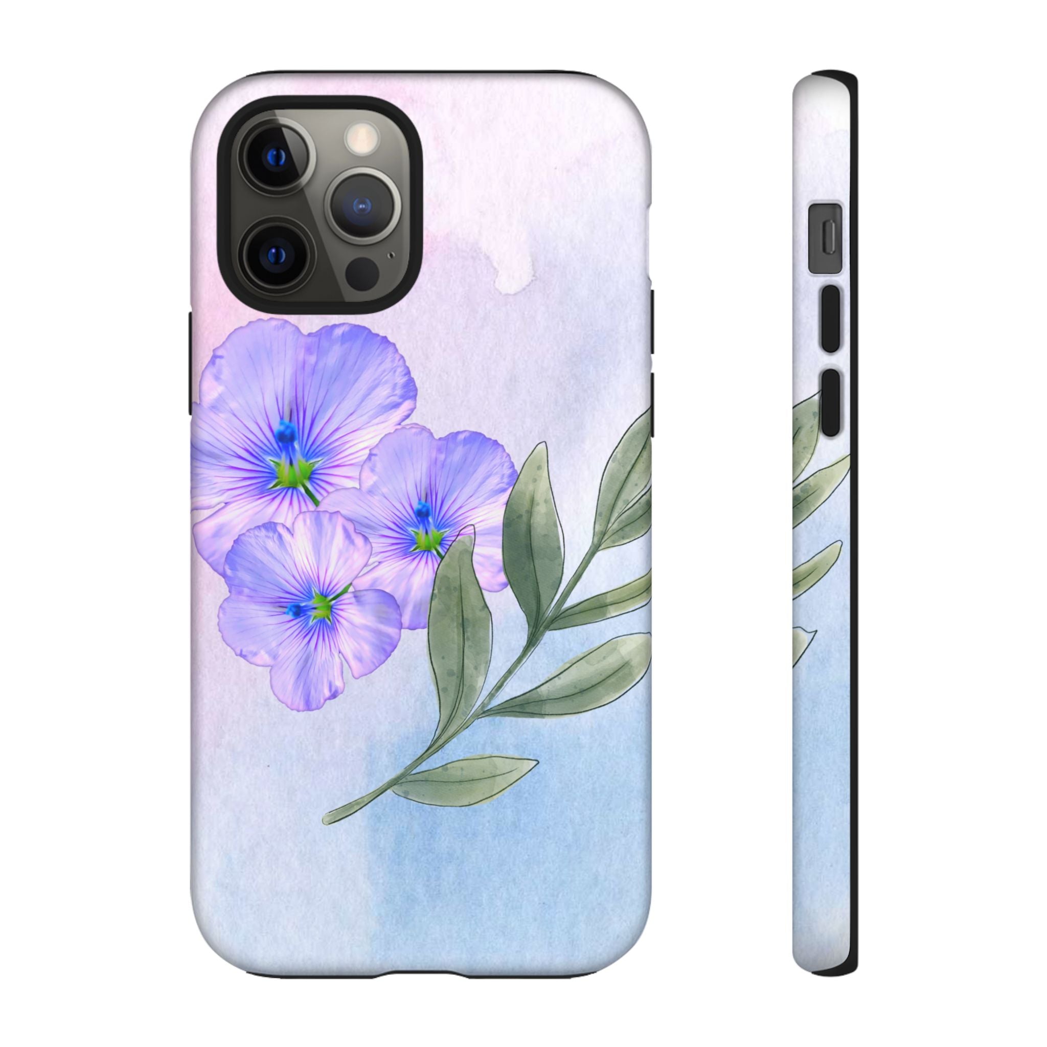 Coque de téléphone aquarelle florale – Bouquet de pétunias violets