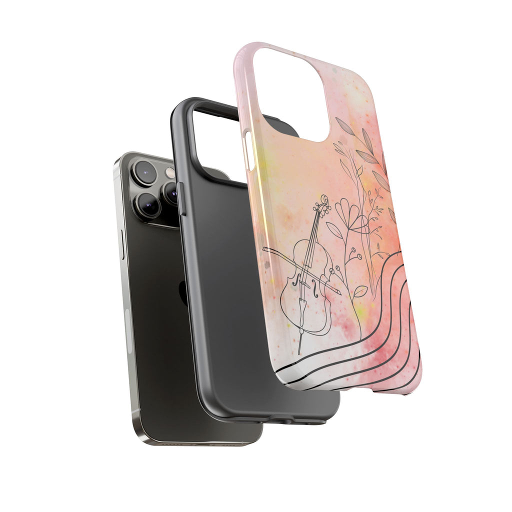 Étui Robuste Pour Violon Floral — Coque de Téléphone Musique Aquarelle