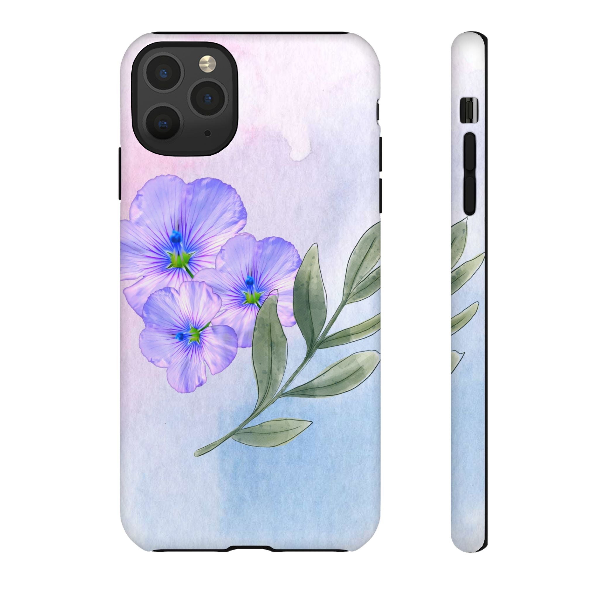 Coque de téléphone aquarelle florale – Bouquet de pétunias violets