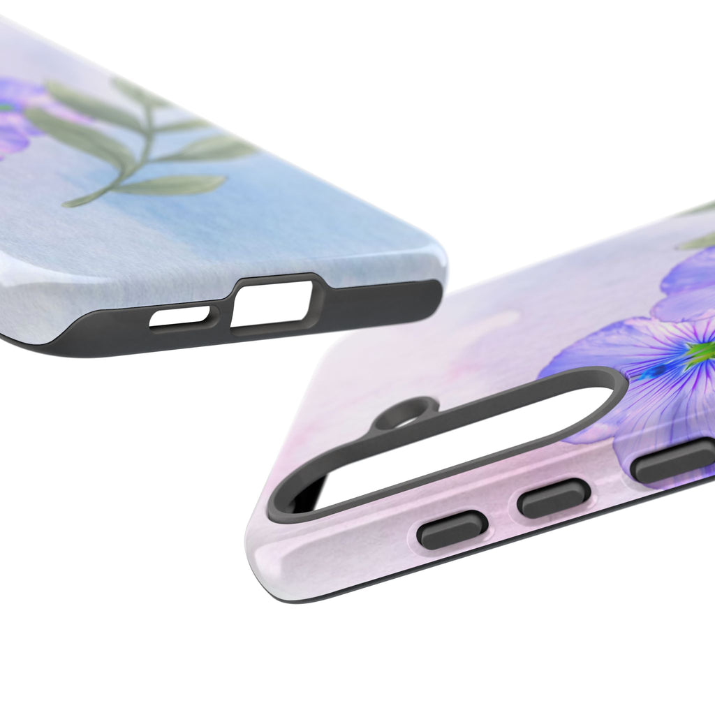 Coque de téléphone aquarelle florale – Bouquet de pétunias violets